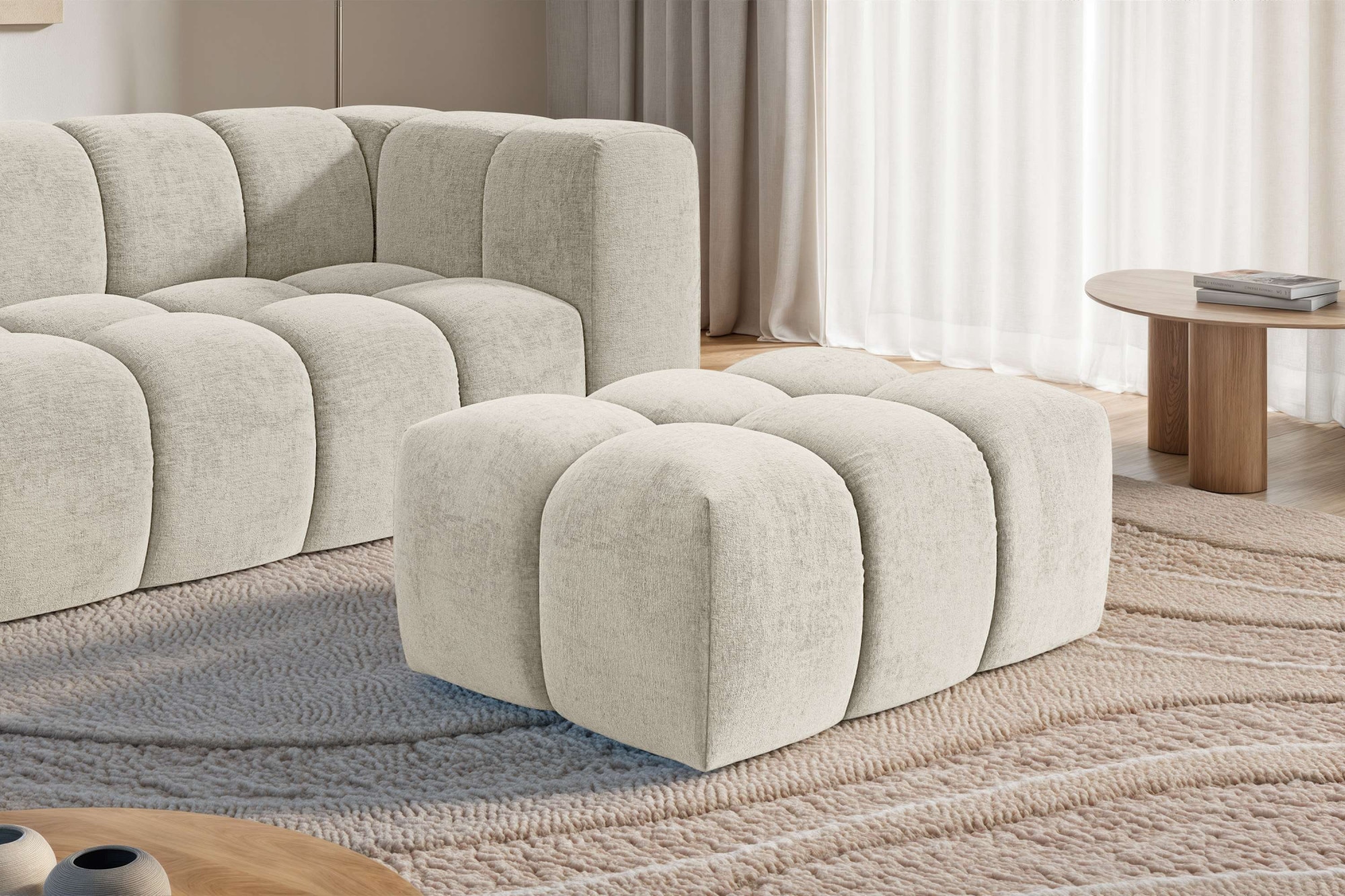homsy by Ana Johnson Polsterhocker "BOUBELLE Sitzhocker mit Steppung, Bubble-Optik, Maße B/T/H: 97/67/42cm" erstklassige Verarbeitung, hoher Sitzkomfort und modernes Design