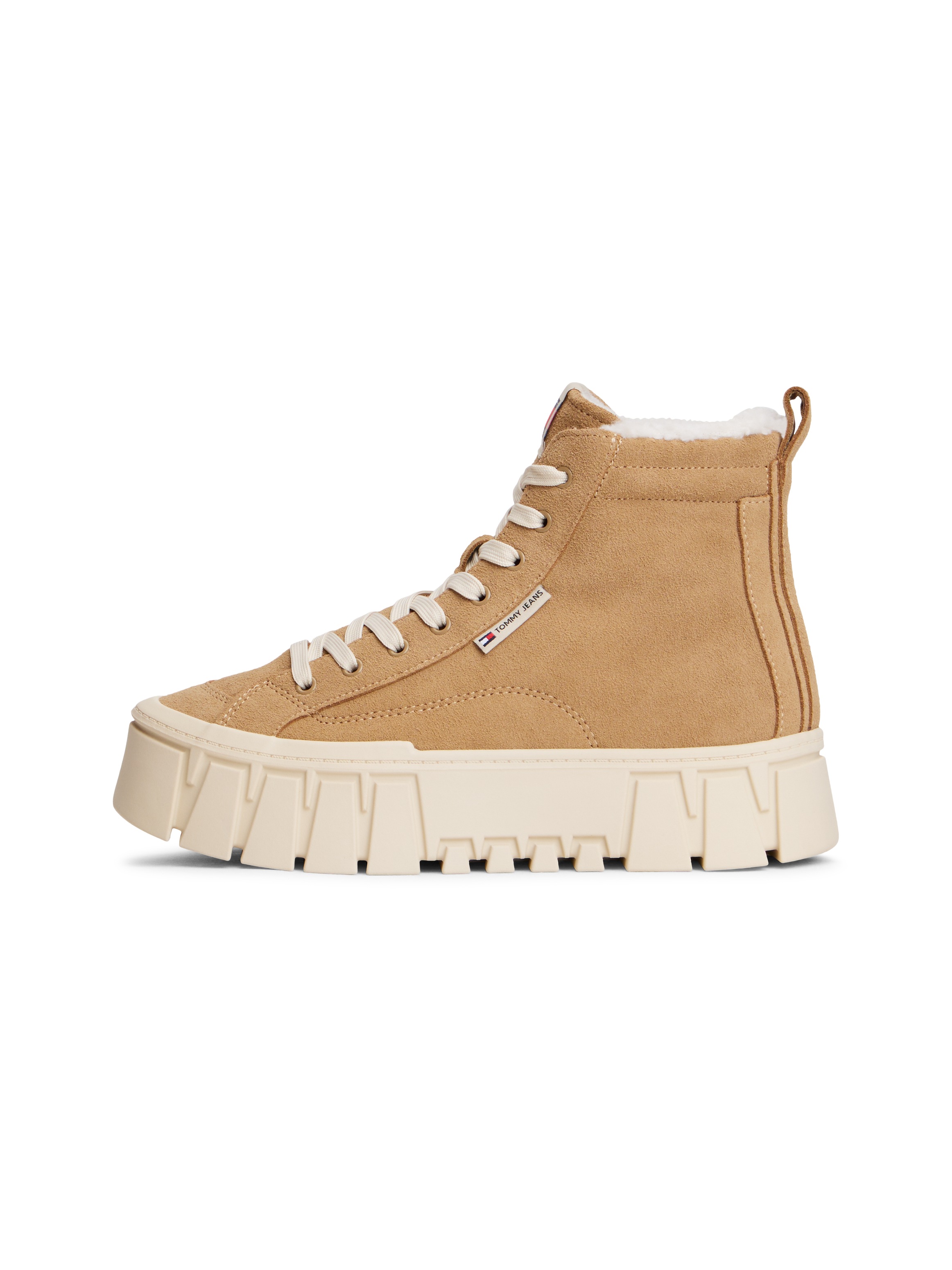 Tommy Jeans Winterboots »TJW VULC FLATFORM SUEDE WL«, Schnürboots, High Top-Sneaker mit markanter Plateausohle