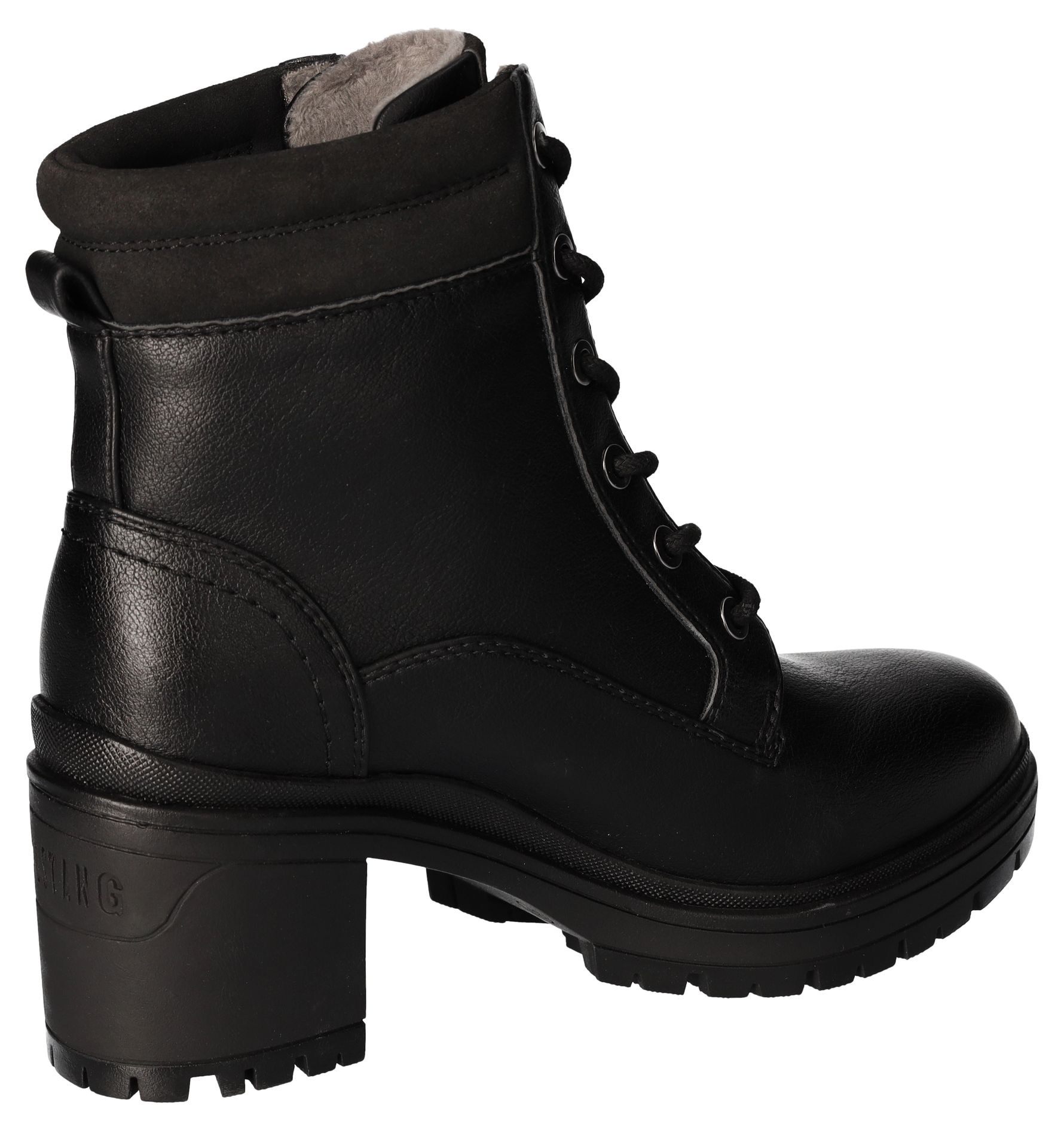 Mustang Shoes Stiefelette, Schnürboots, Blockabsatz, Trachtenstiefelette mit Reißverschluss