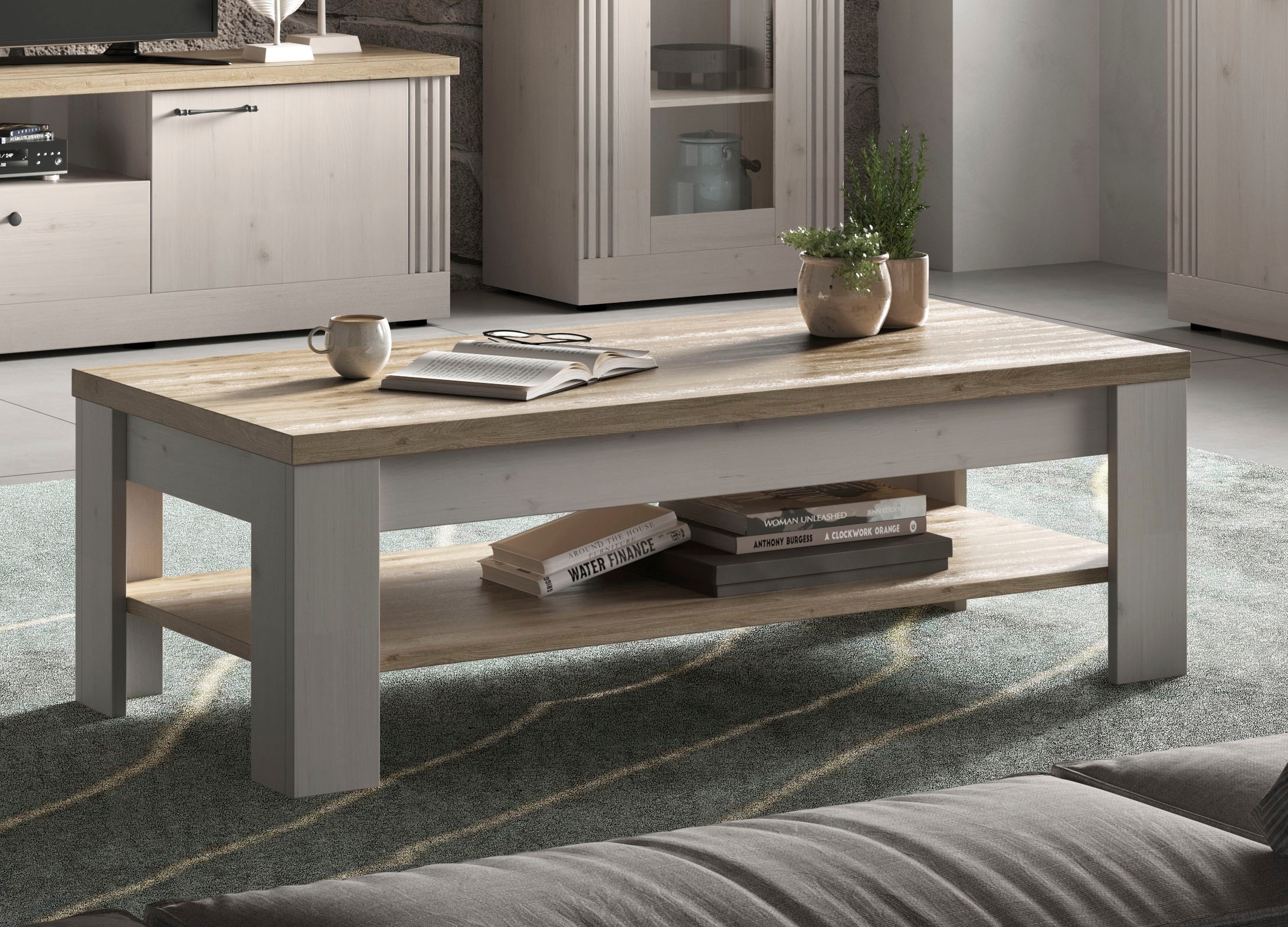 OTTO home Couchtisch "Country 110 x 68 cm, Wohnzimmertisch mit Ablageboden, günstig online kaufen