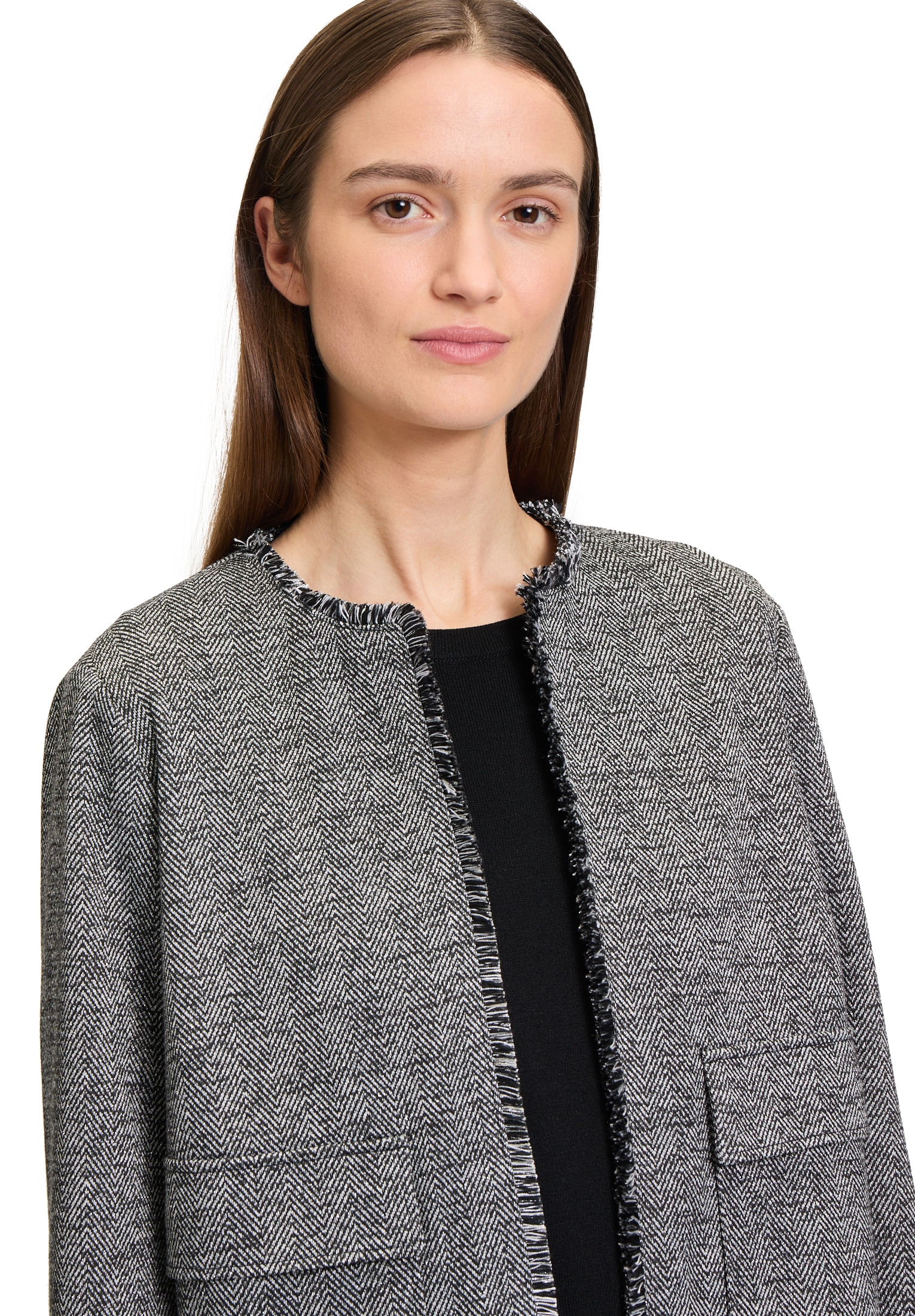 Betty&Co Jackenblazer »Betty & Co Jerseyjacke mit Fransen«