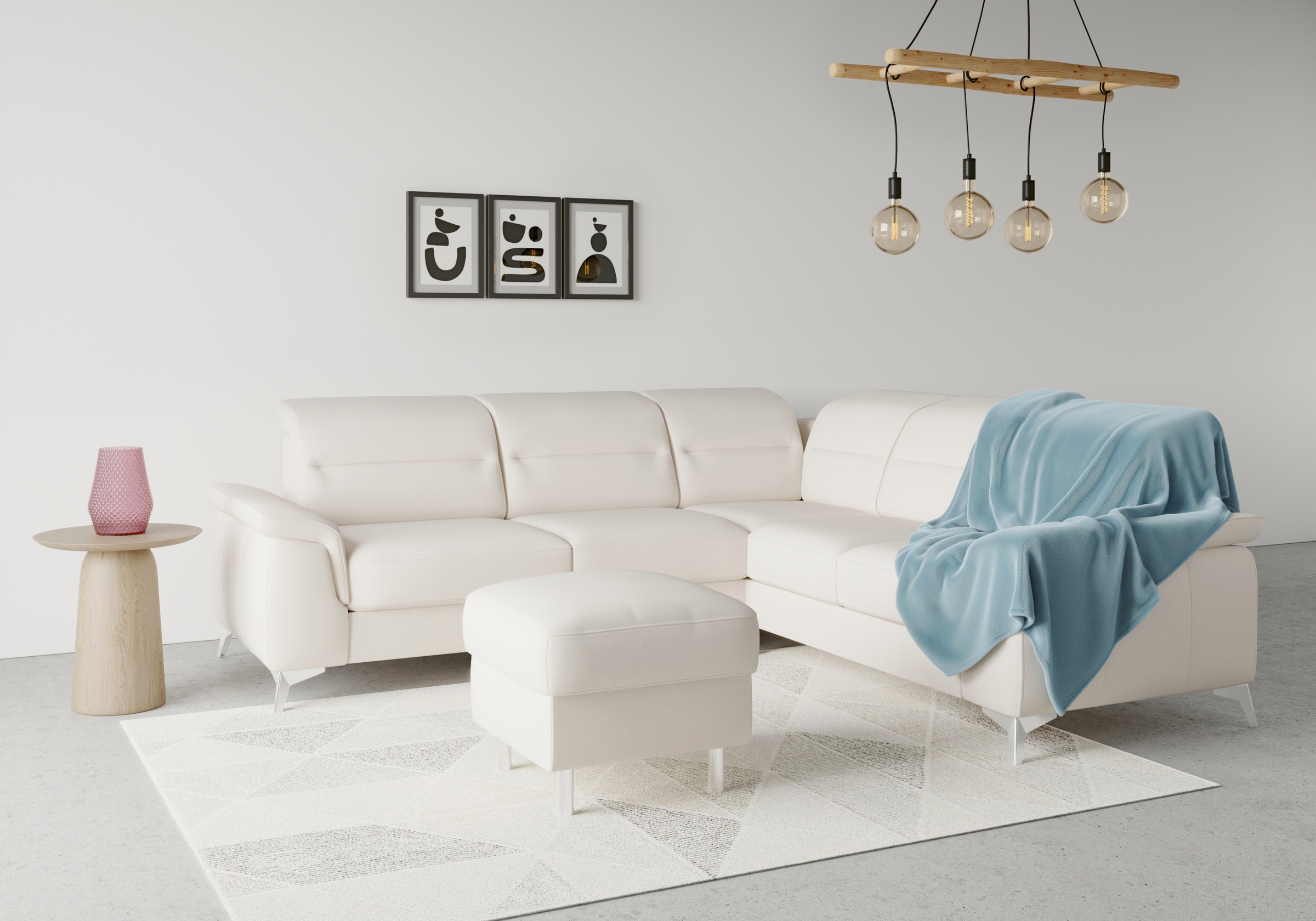 SIT & MORE Sinatra L-Form Corner Sofa Beige 4