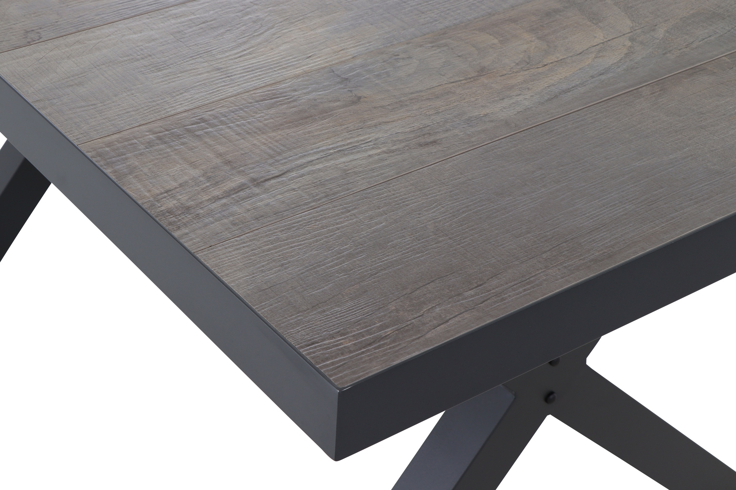 Siena Garden Gartentisch »SINCRO Ausziehtisch 160/200x90cm matt anthrazit« Aluminiumgestell matt anthrazit, Tischplatte aus Keramik, washed grey