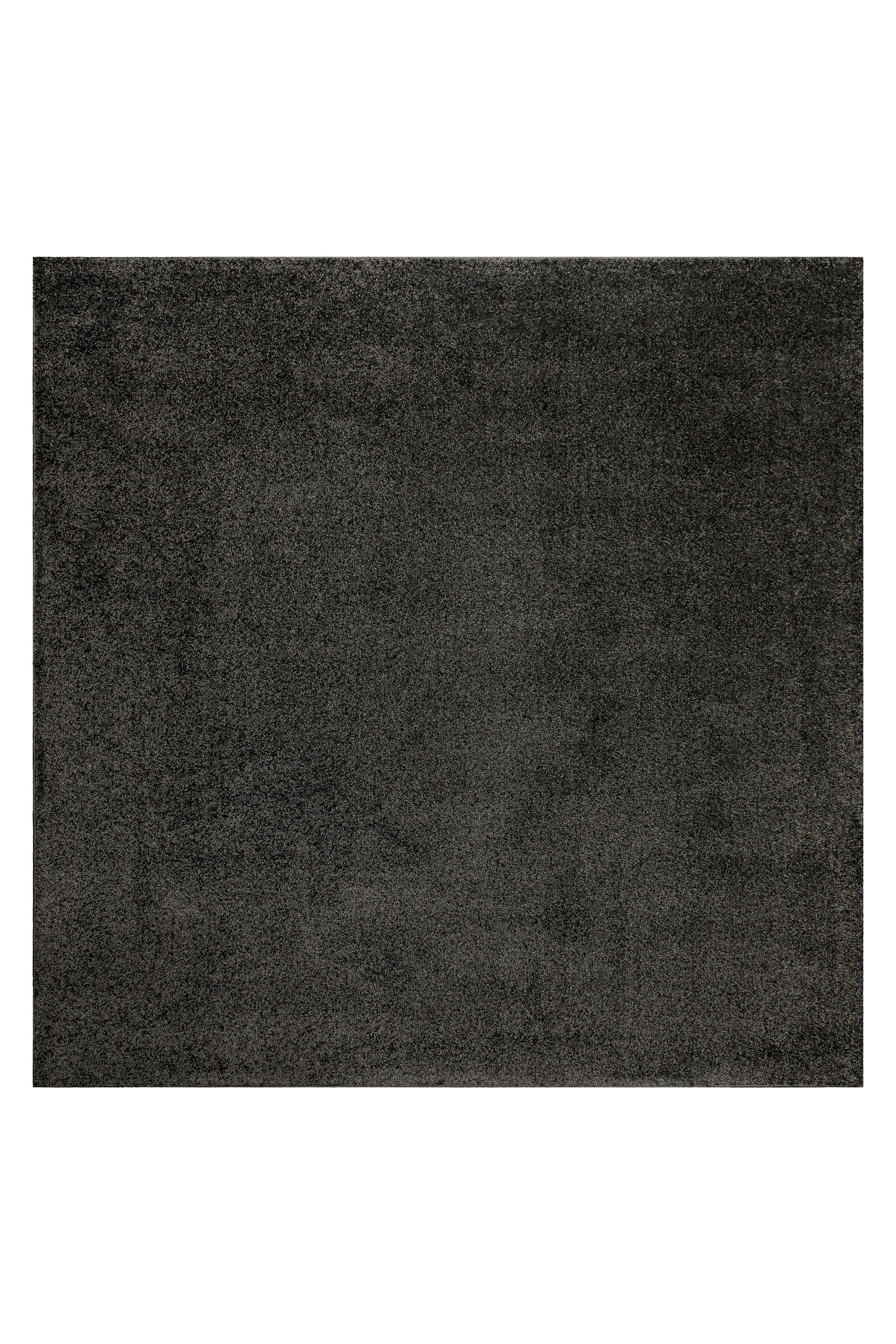 Teppich WECON HOME "Wogh", anthrazit, B:200cm H:25mm L:200cm, Polyester, Teppiche, Teppich, Kurzflor, maschinell gewebt, robust, Wohn- & Schlafzimmer, einfarbig
