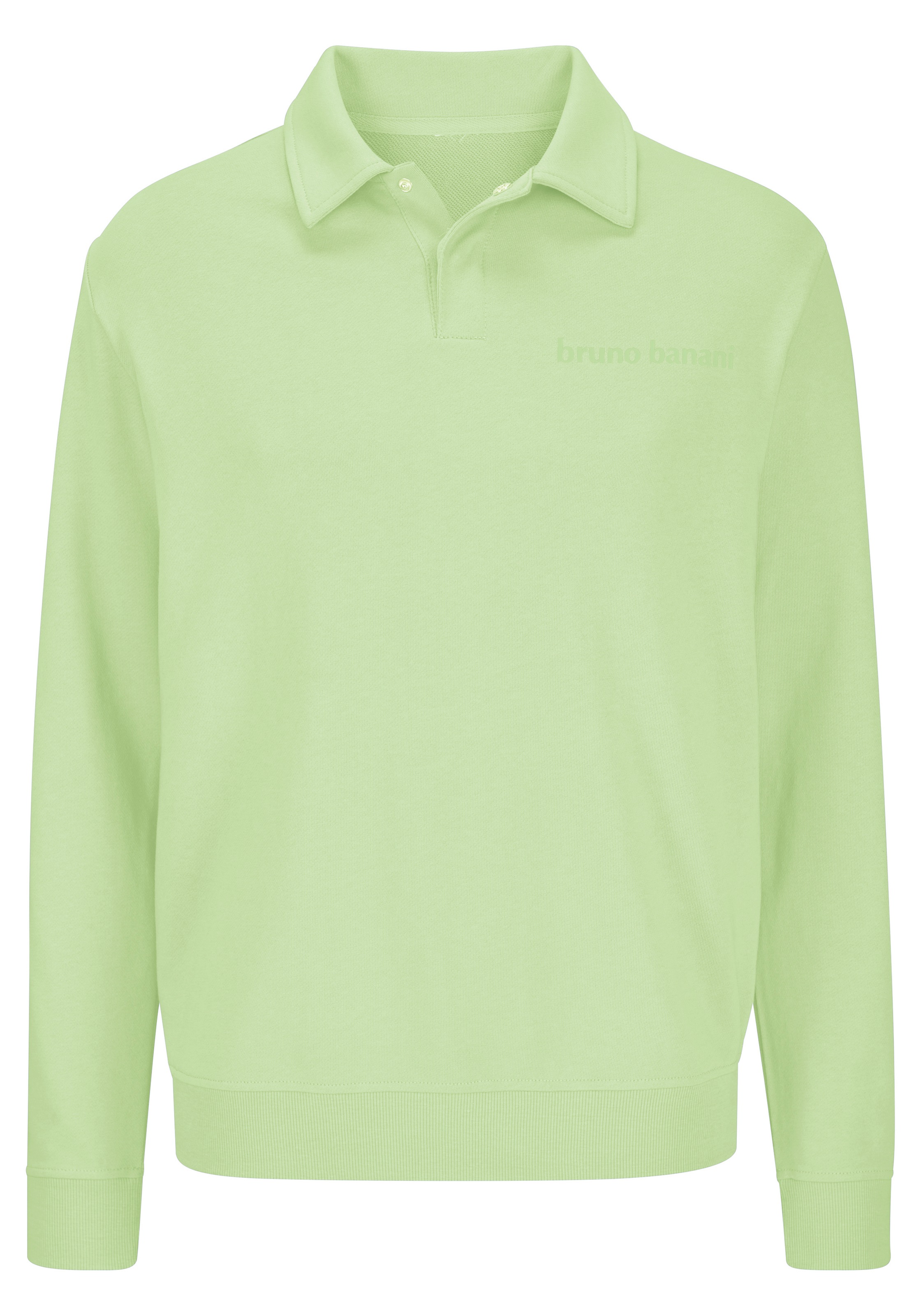 Bruno Banani Sweatshirt "mit Kragen und kleiner Knopfleiste", Langarmshirt günstig online kaufen