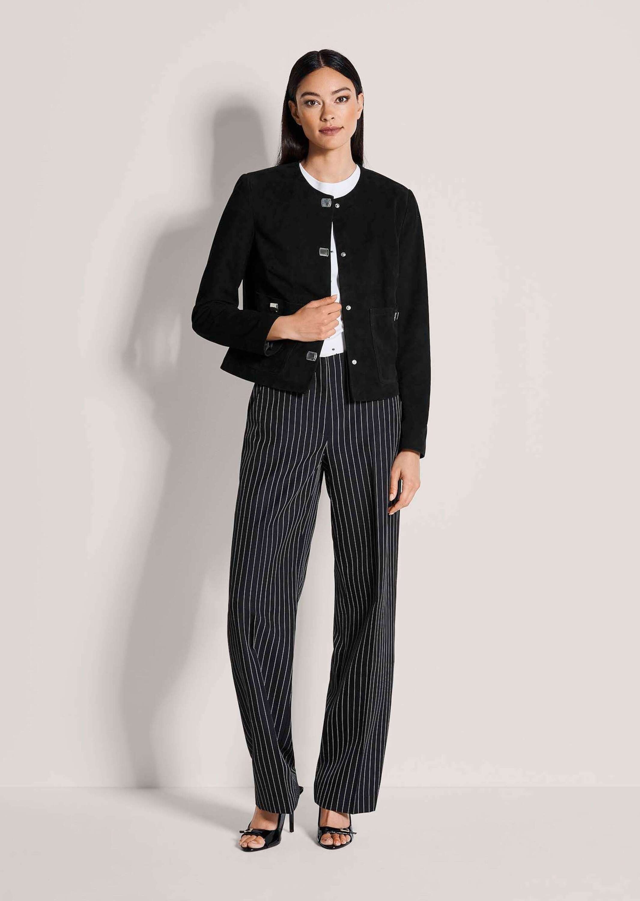 MADELEINE Lederjacke »Lederjacke Kurzjacke mit Schmuckknöpfen«