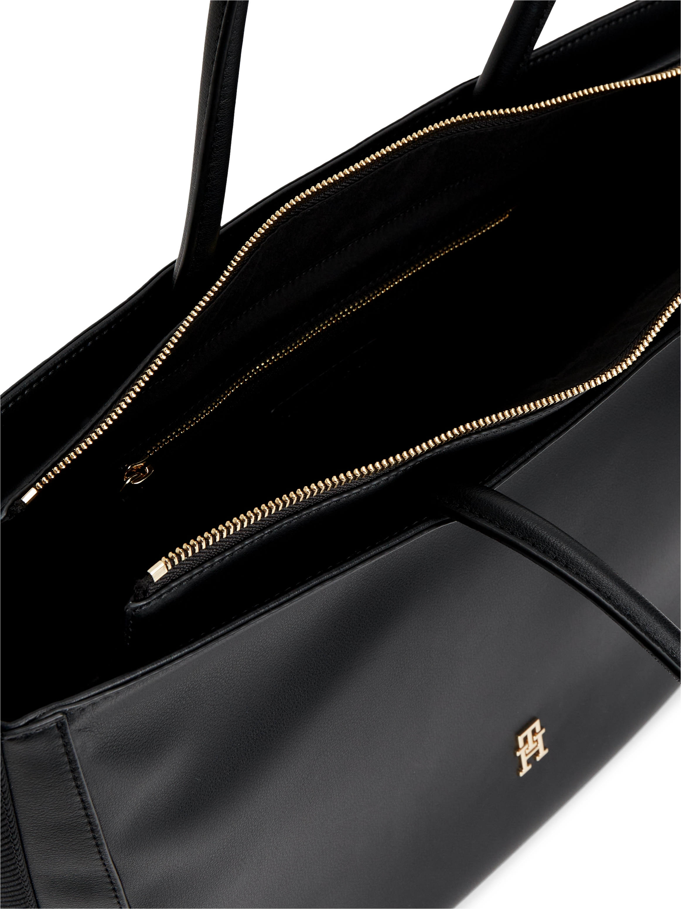 Tommy Hilfiger Tragetasche »TH LOGOTAPE TOTE« Damen Shopper, Handtasche mit goldfarbenem TH-Detail