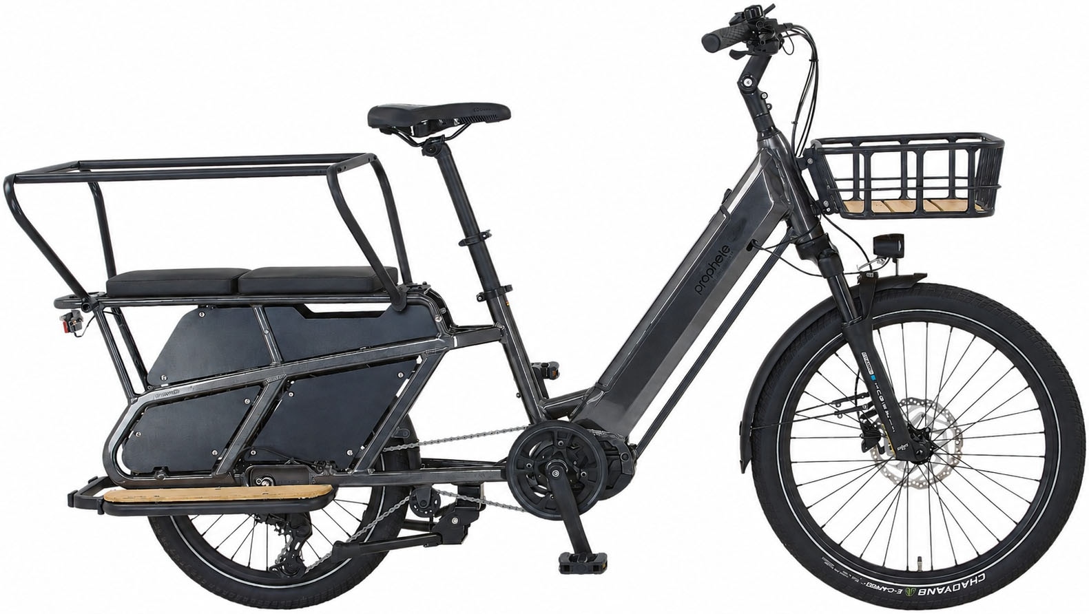 Prophete "Longtail - Urbanicer 4.0 inkl. 2 Sitzpolster" 9 Gang Shimano Cues Schaltwerk Kettenschaltung Mittelmotor 250 W Heck-Gepäckträger bis 80kg Zuladung, 10 Jahre Garantie auf den Rahmen