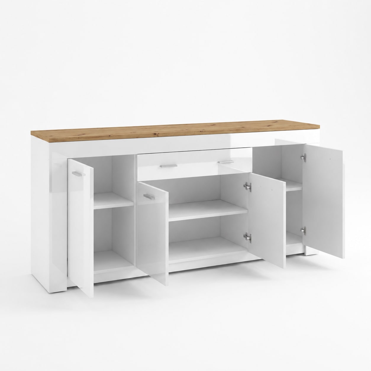 OTTO home Kombikommode »Milan Sideboard, Highboard, Kommode, Schubladenkommode« Breite 190,4 cm, hochglänzende Fronten, 4 Türen, 1 Schublade