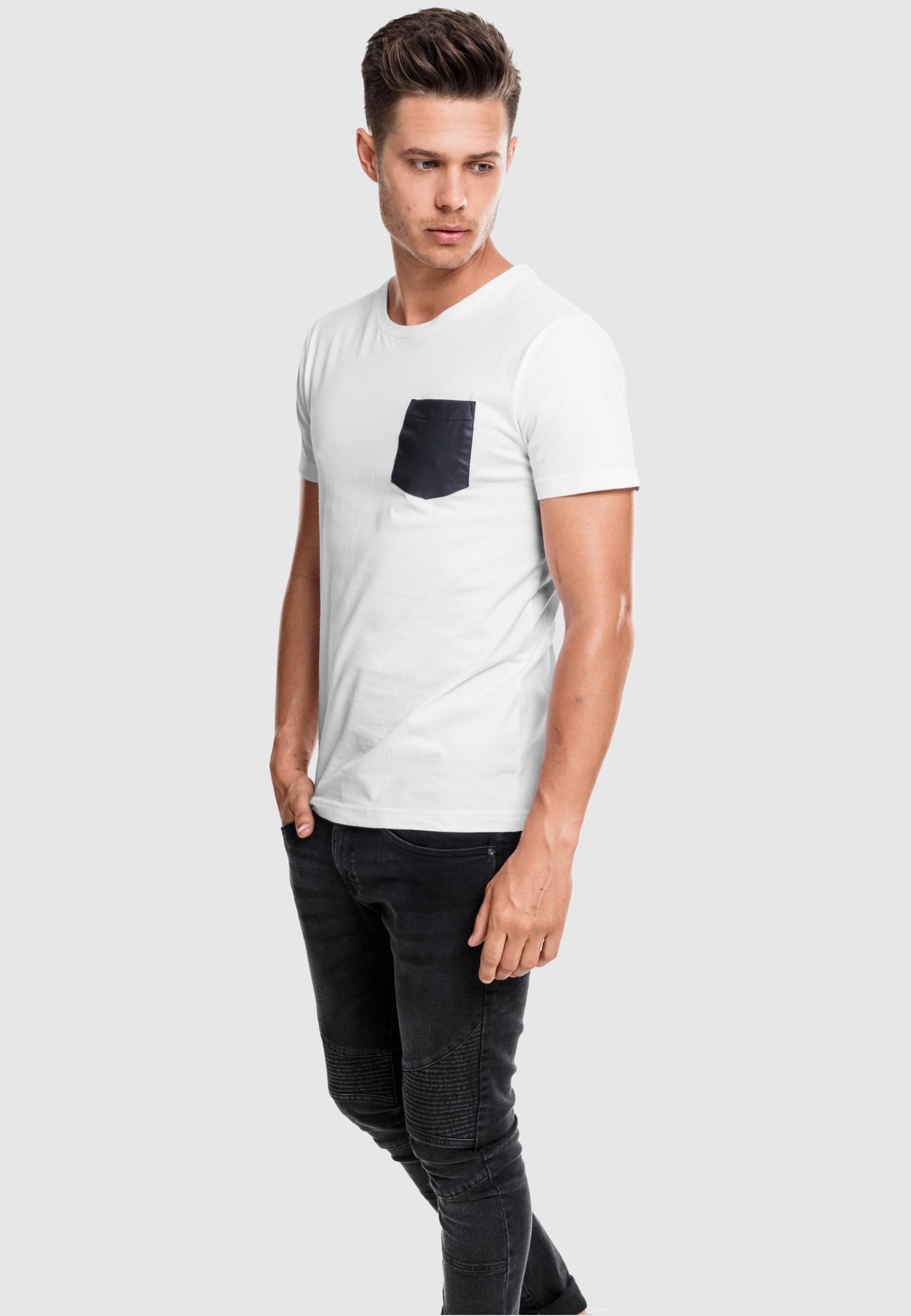 URBAN CLASSICS T-Shirt »Urban Classics Herren Synthetic Leather Pocket Tee«, (1 tlg.)