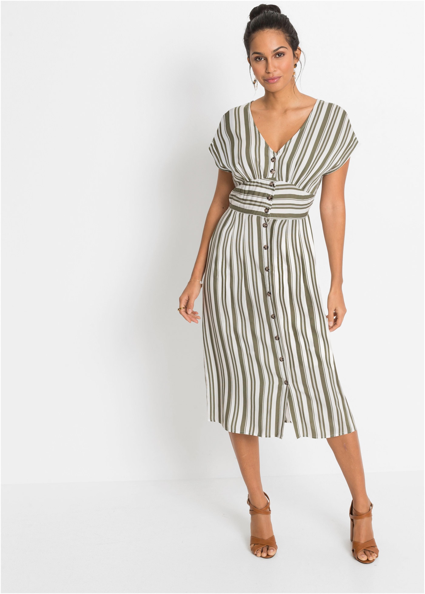 bonprix Midikleid für warme Tage, aus Viskose, ausgestellte Passform