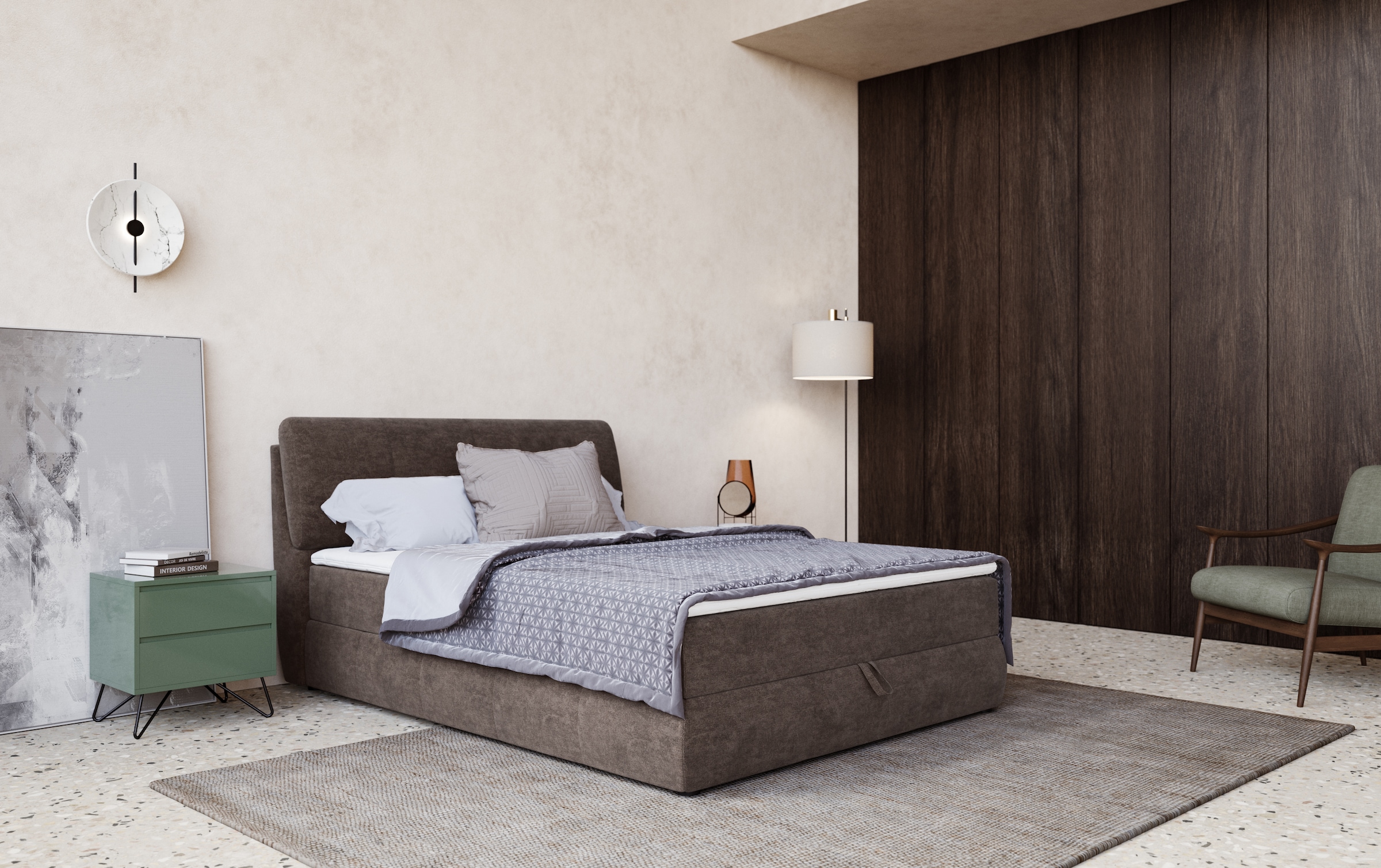 COTTA "Cooper" inkl. Topper, Bettkasten und verstellbarem Kopfteil