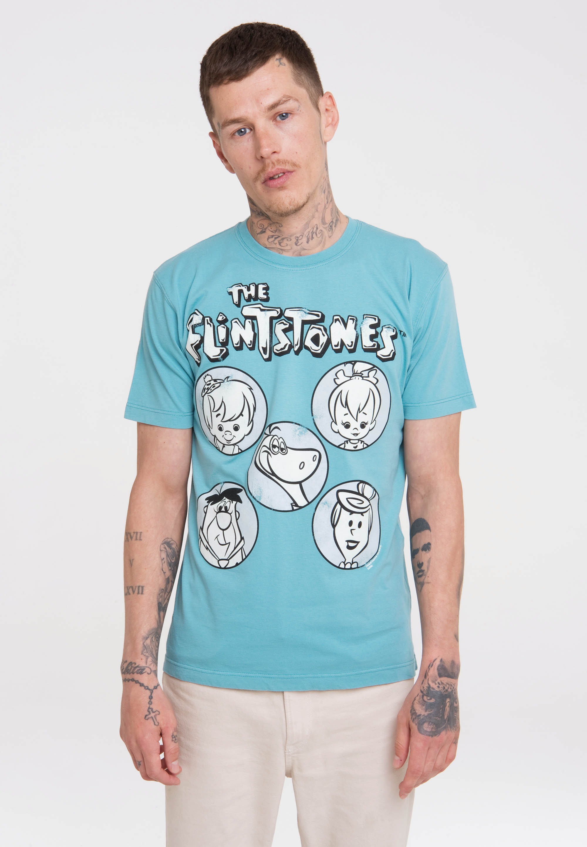 LOGOSHIRT T-Shirt »Familie Feuerstein« mit Flintstones-Print