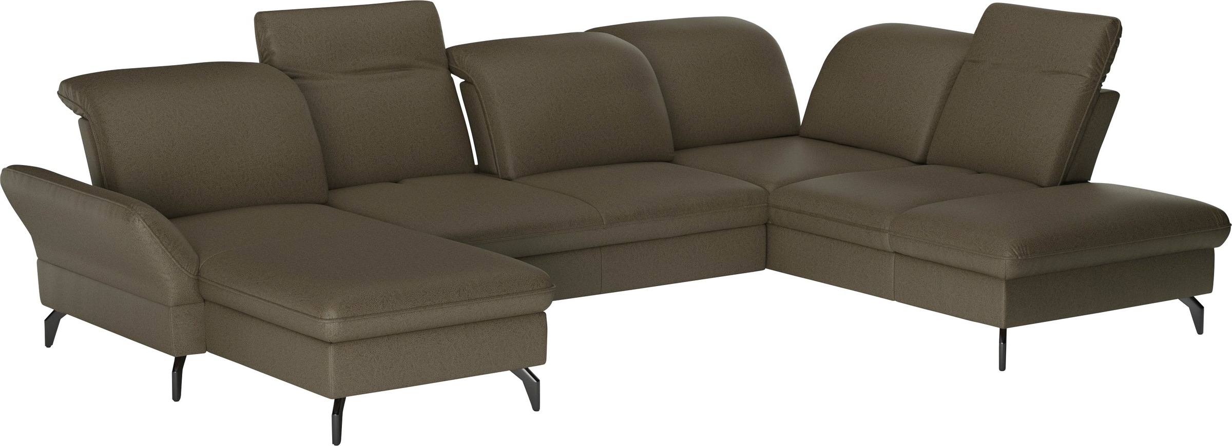 Thumbnail - sit&more Wohnlandschaft "Leandro U-Form" Wahlweise mit Bett-, Kopfteil - und Armlehnfunktion, sowie Bettkasten