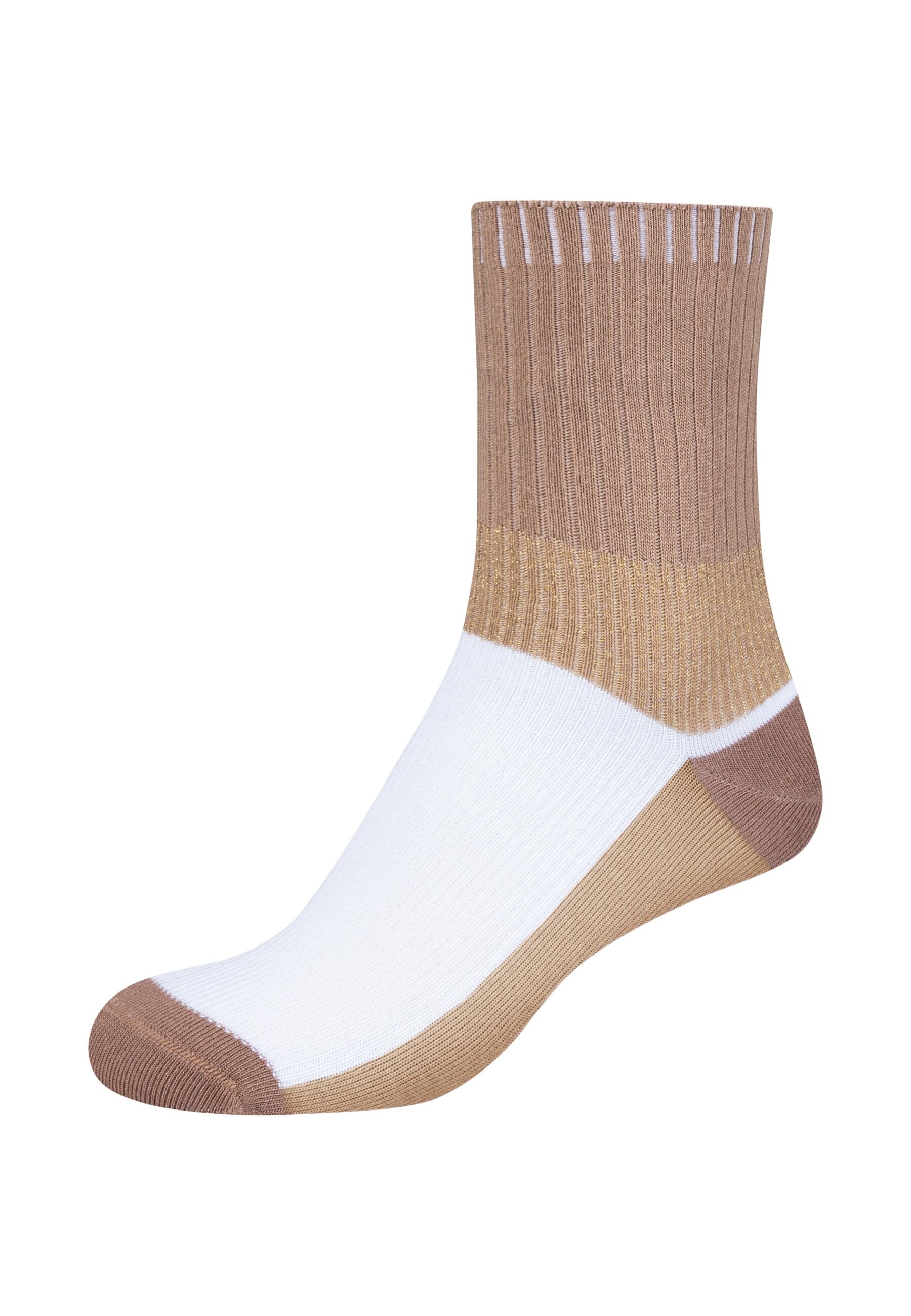 Camano Socken »Socken silky touch colourblock Lurex 4er Pack« 4er Pack Dezente Lurex-Details für einen edlen Look, Druckfreier Sitz