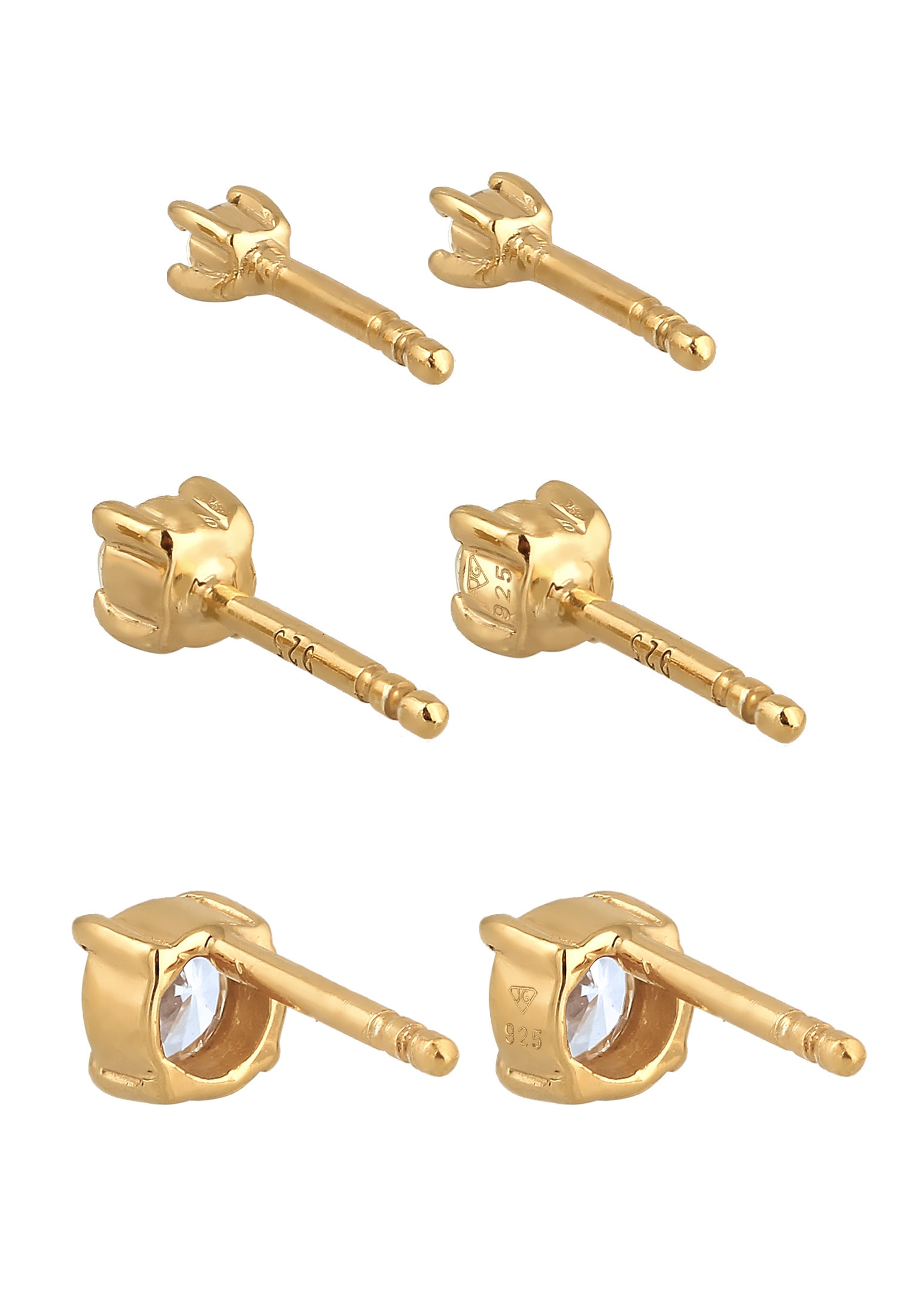 Elli Ohrstecker-Set »Ohrringe Elli Ohrringe Stecker Zirkonia Basic 3er Set 925 Silber«