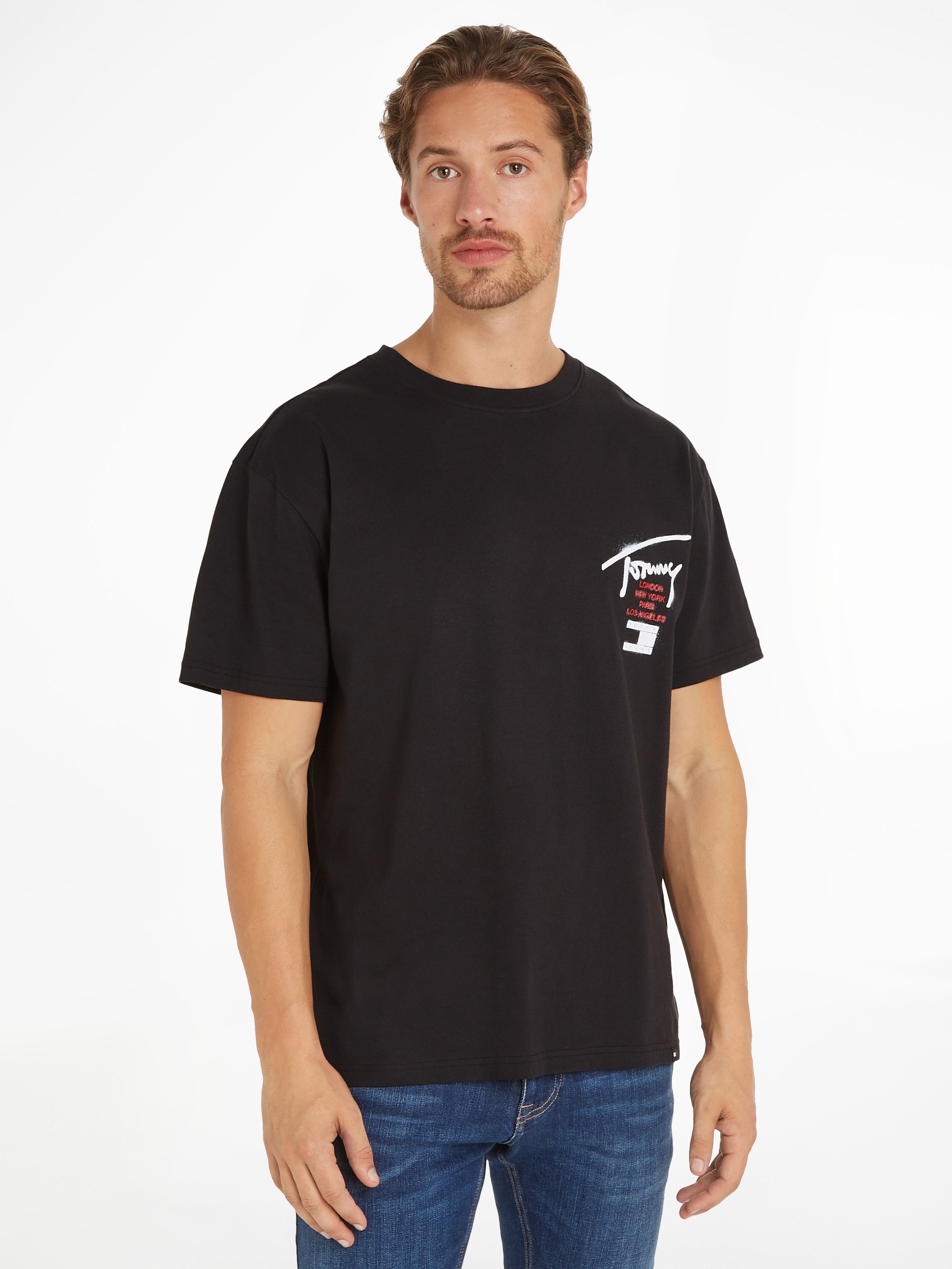 Tommy Jeans T-Shirt "TJM REG GRAFFITI SIG TEE EXT", mit Logoschriftzug günstig online kaufen