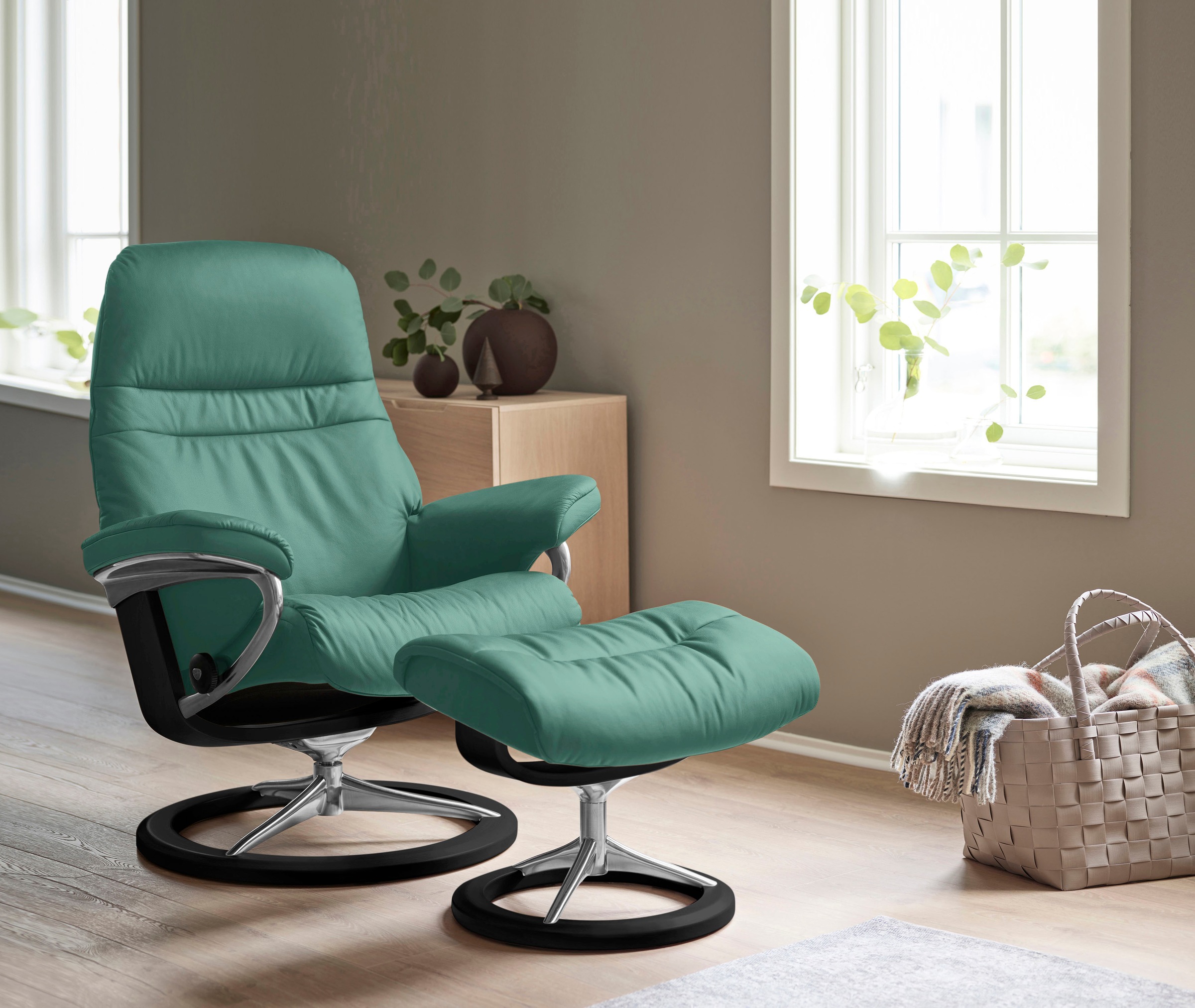 Stressless Relaxsessel "Sunrise" Relaxsessel mit Hocker, mit Signature Base günstig online kaufen