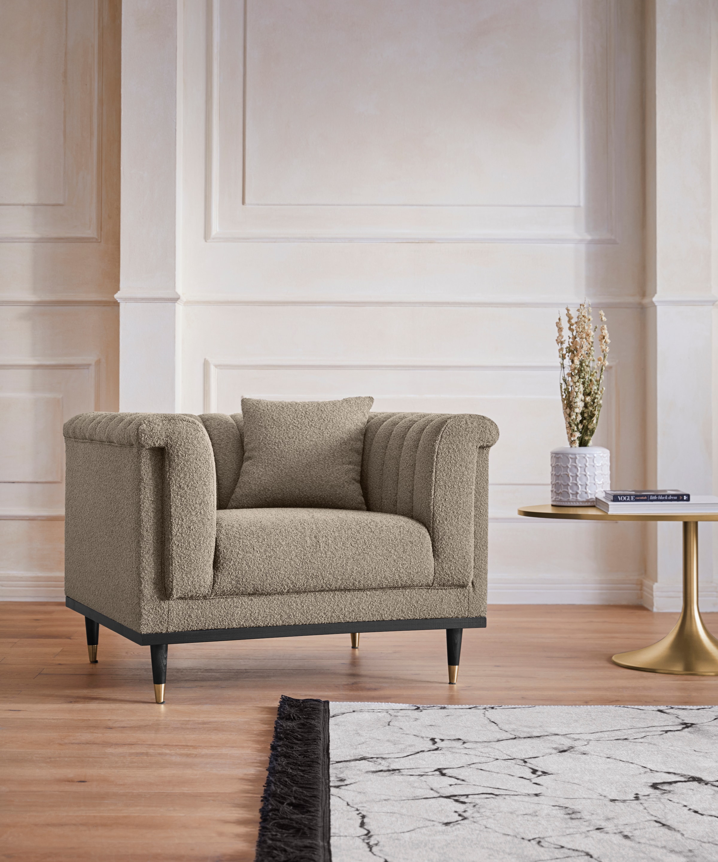 Home affaire Cocktailsessel "Chamby New Sessel", im Bouclé-Strukturbezug mi günstig online kaufen