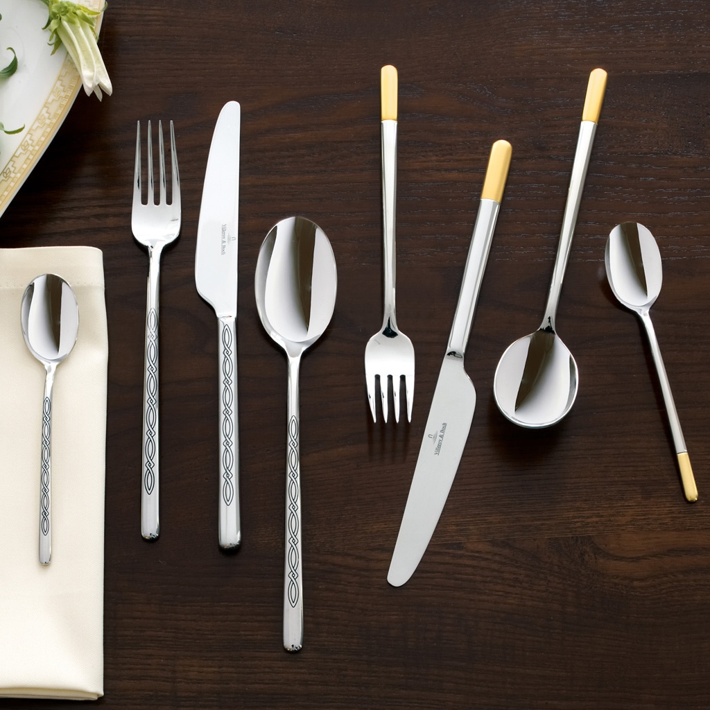 Villeroy & Boch Tafelmesser »Tafelmesser Ella teilvergoldet 238 mm 6er Set silber-gold« Spülmaschinenfest