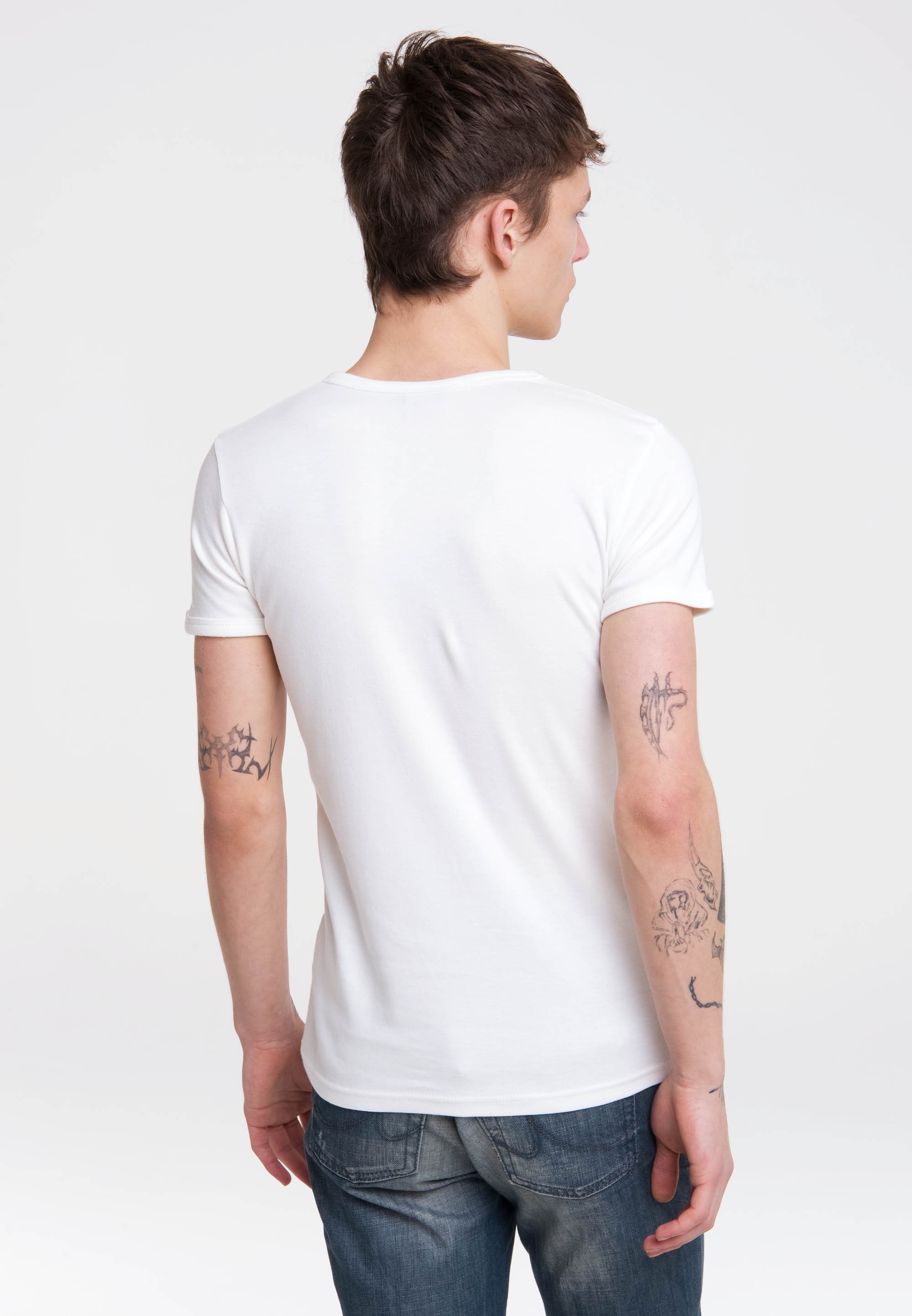 T-Shirt LOGOSHIRT "Heisenberg", Herren, Gr. XL, weiß (altweiß), 100% Baumwolle, unifarben, normal, Rundhals, Shirts T-Shirt, mit coolem Heisenberg-Print 3