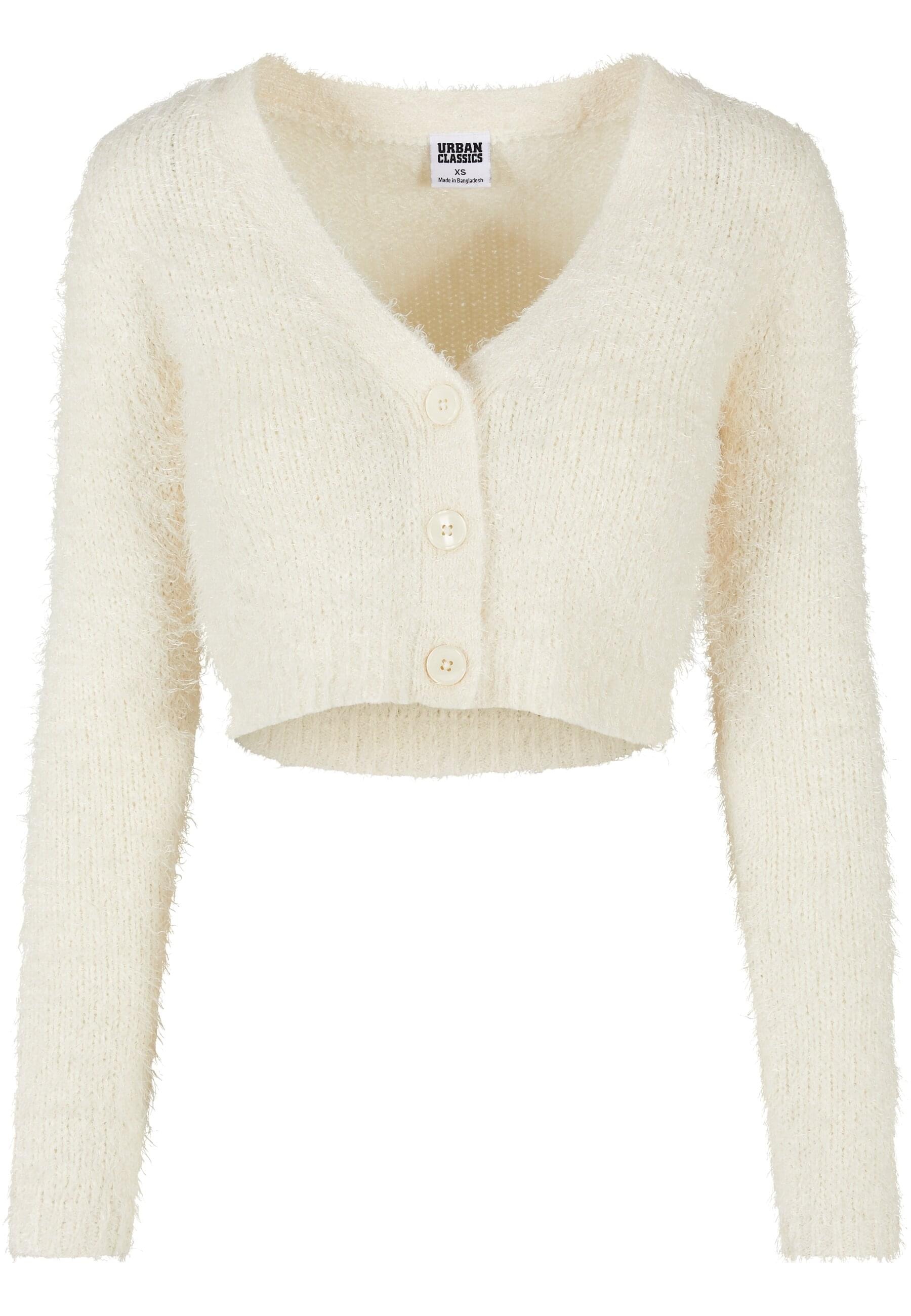 URBAN CLASSICS Strickjacke "Urban Classics Damen Ladies Cropped Feather Cardigan"