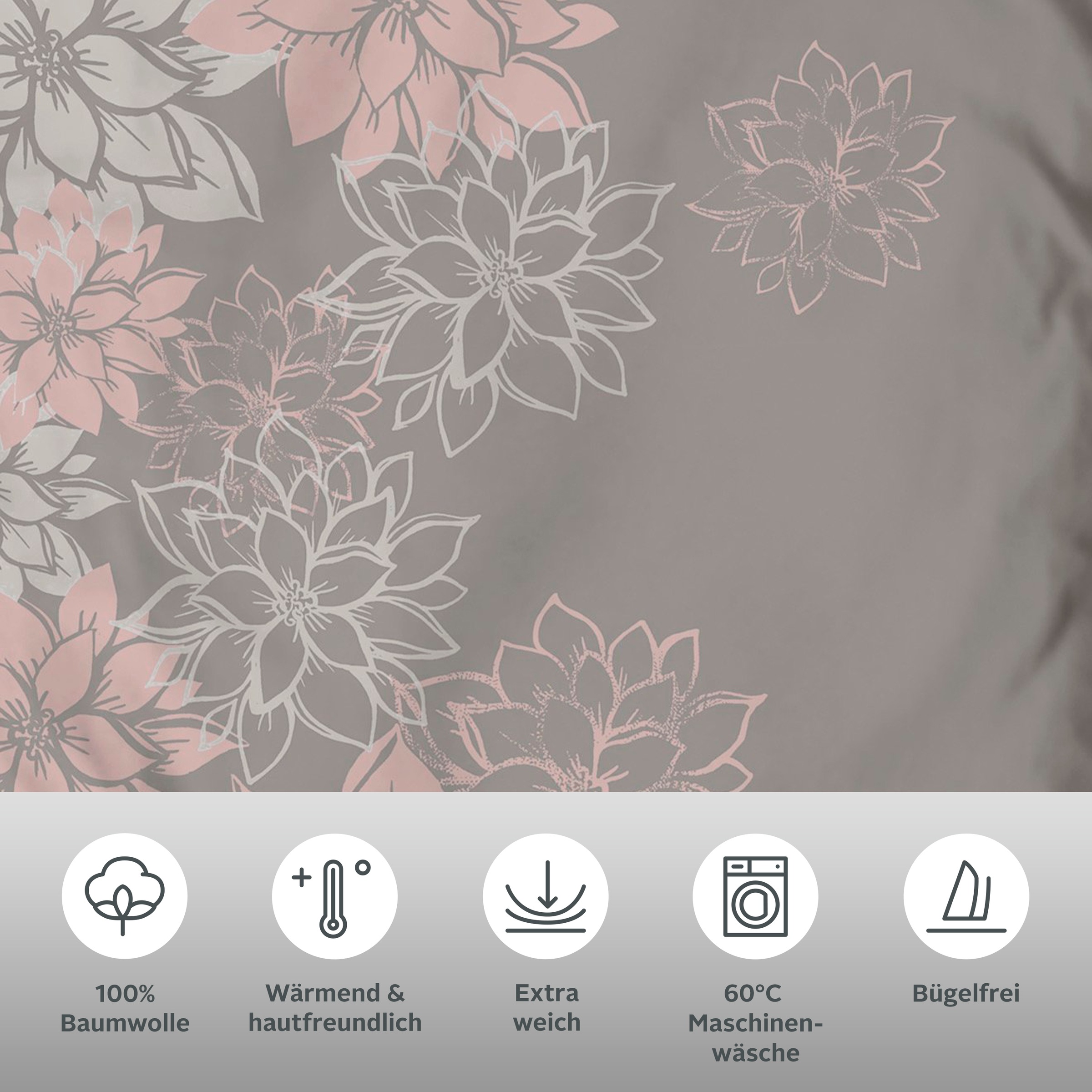 Thumbnail - OTTO home Bettwäsche "Susan in Gr. 135x200 oder 155x220 cm" 2 tlg. in verschiedenen Qualitäten, romantische Bettwäsche m...