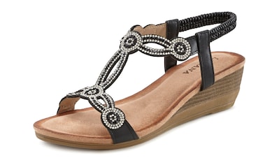 LASCANA Sandale, Sandalette mit Schmucksteinen und elastischen Riemen kaufen