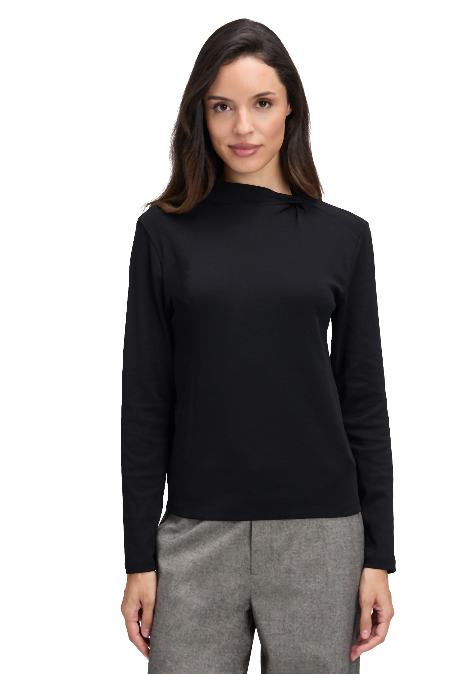 Cartoon Kurzarmshirt "Damen Langarm-Shirt mit Kragen" 1 Stk. tlg. günstig online kaufen