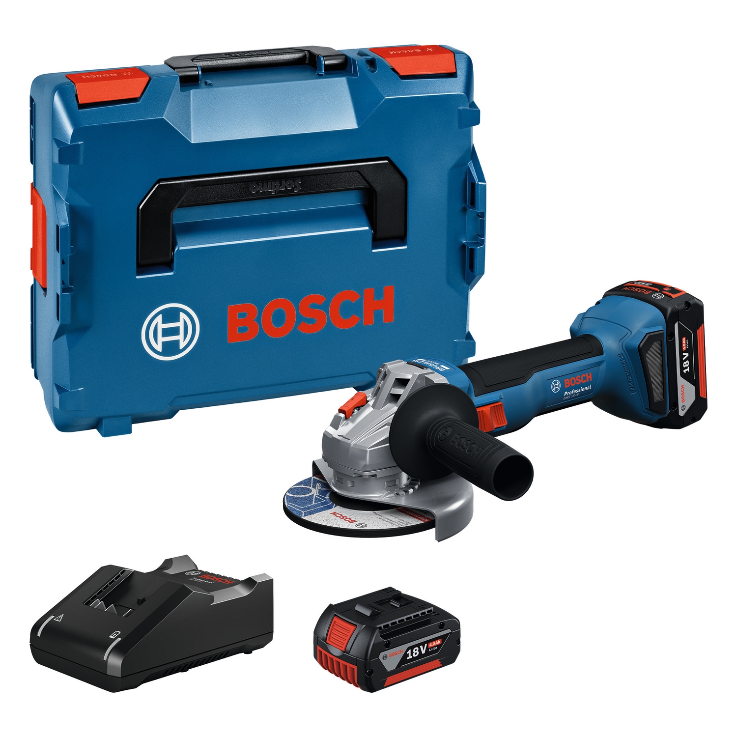 Bosch Professional ""GWS 18V-8"" Inkl. 2x Akku GBA 18V 5,0Ah, in L-BOXX 136