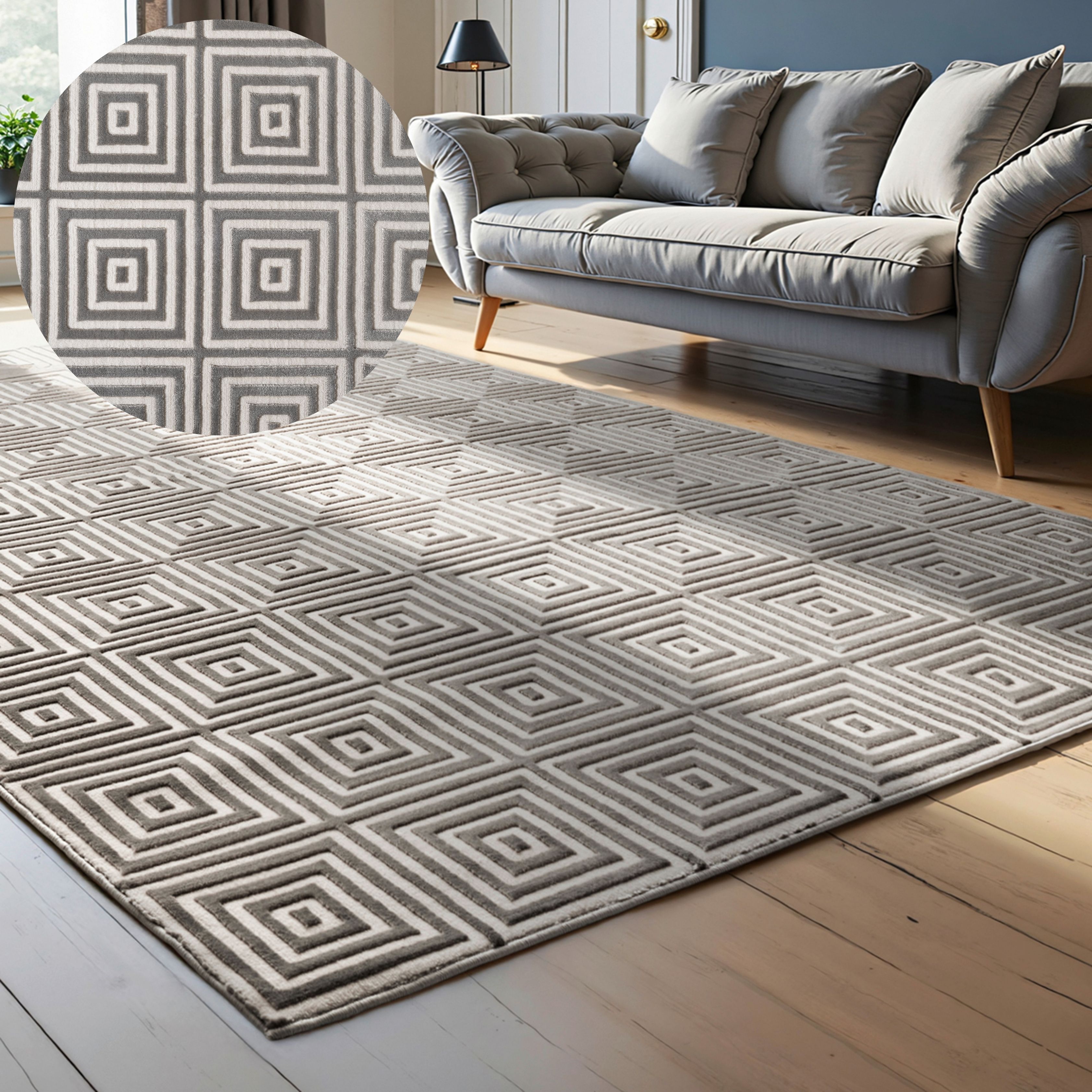 ELLE DECORATION "Tourmaline" rechteckig 9 mm Höhe Wohnzimmer, Schlafzimmer, Läufer, Hoch-Tief Effekt, Flur, Glanz