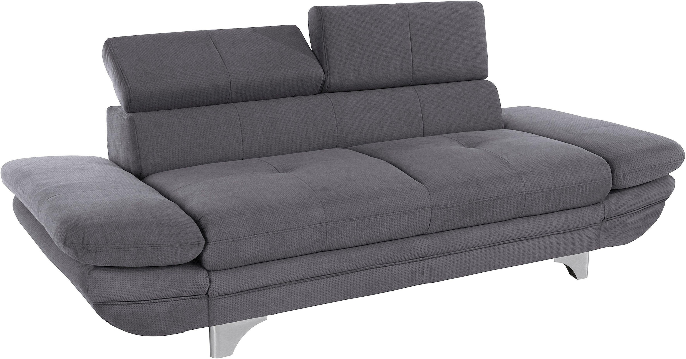 COTTA Polstergarnitur "Enterprise" Set, Set bestehend aus: 2-Sitzer mit Kopfteilverstellung & Hocker