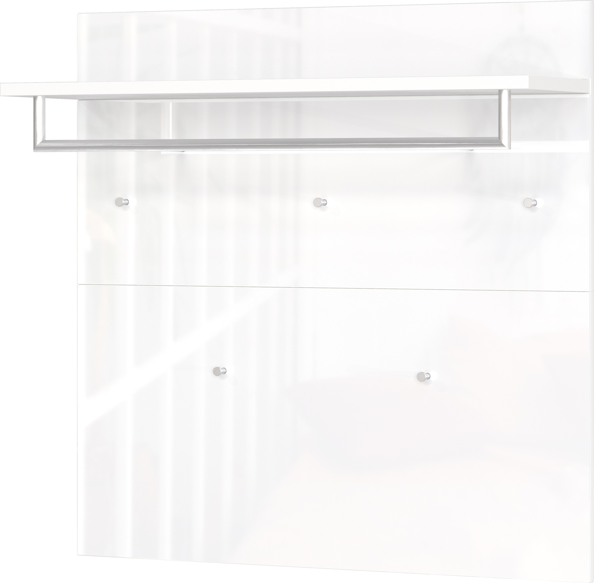 GERMANIA Garderobenpaneel "Oakland mit Glasfront" Breite: 97 cm, mit Ablageboden, Stange und Haken aus Metall