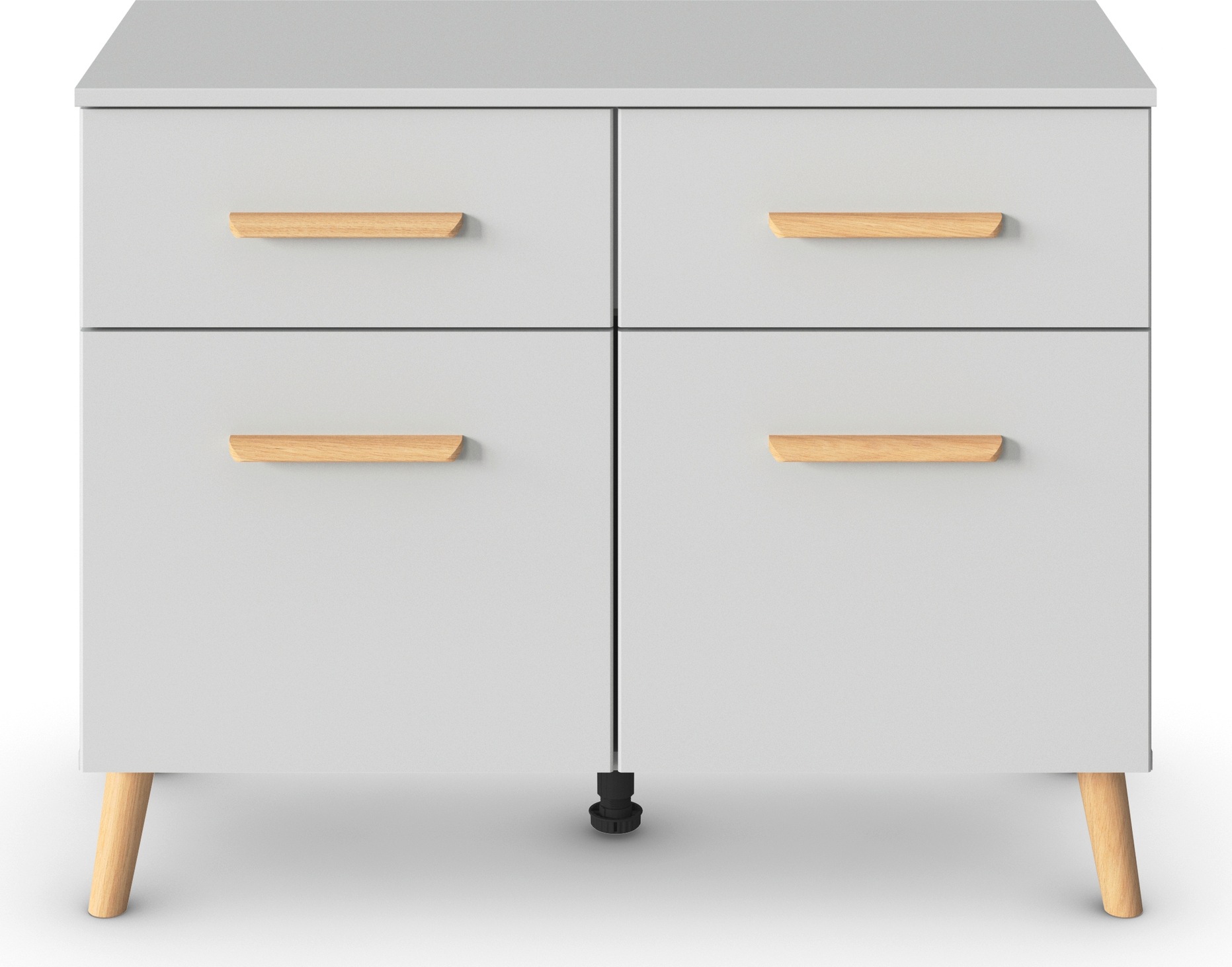 rauch Kombikommode »Skandi by Aditio«, mit Massivholzgriffen, 2 Schubladen mit Softclose-Funktion