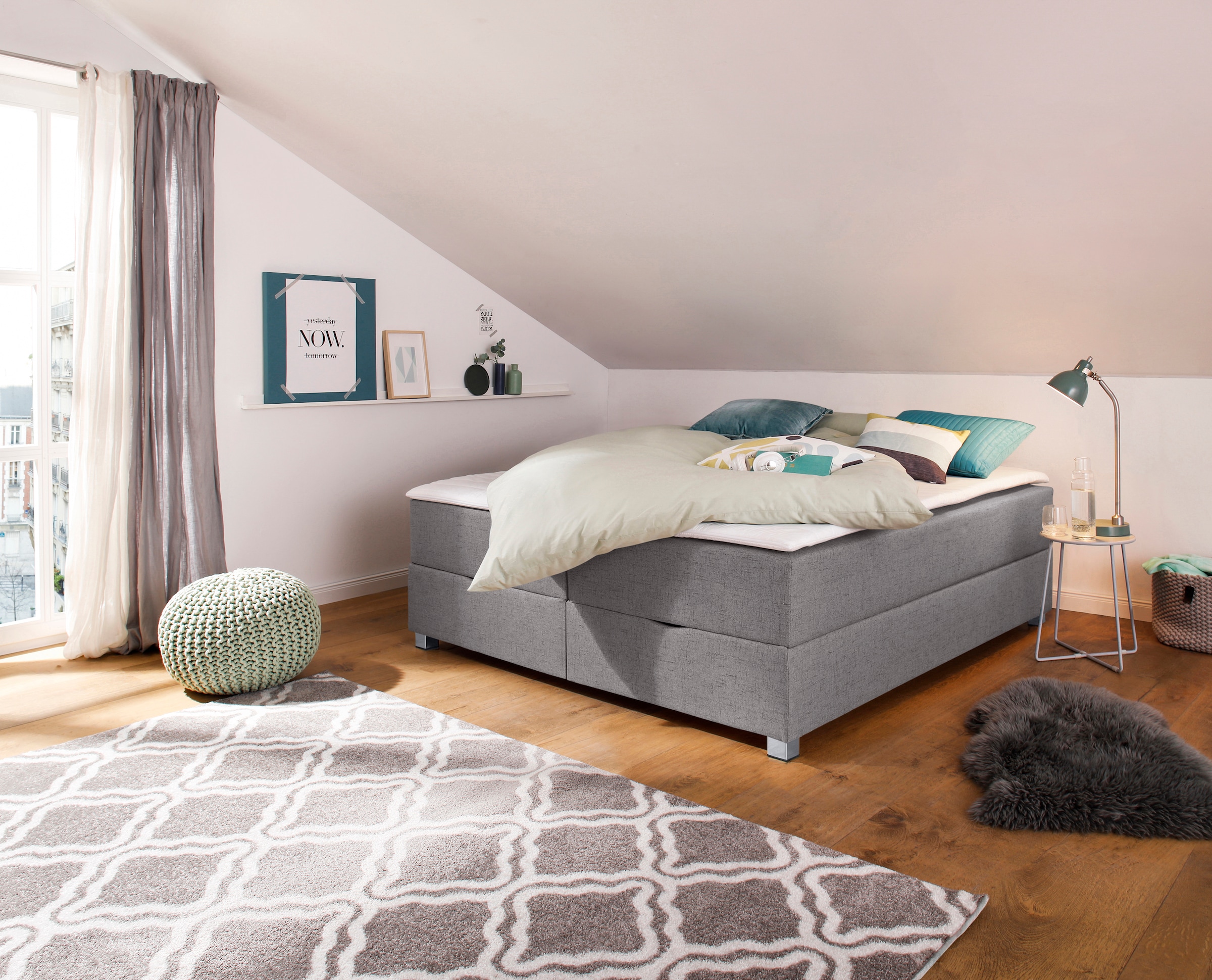 Home affaire Boxbett "Alexis" ohne Kopfteil - ideal für Räume mit Dachschrägen; in 4 Breiten