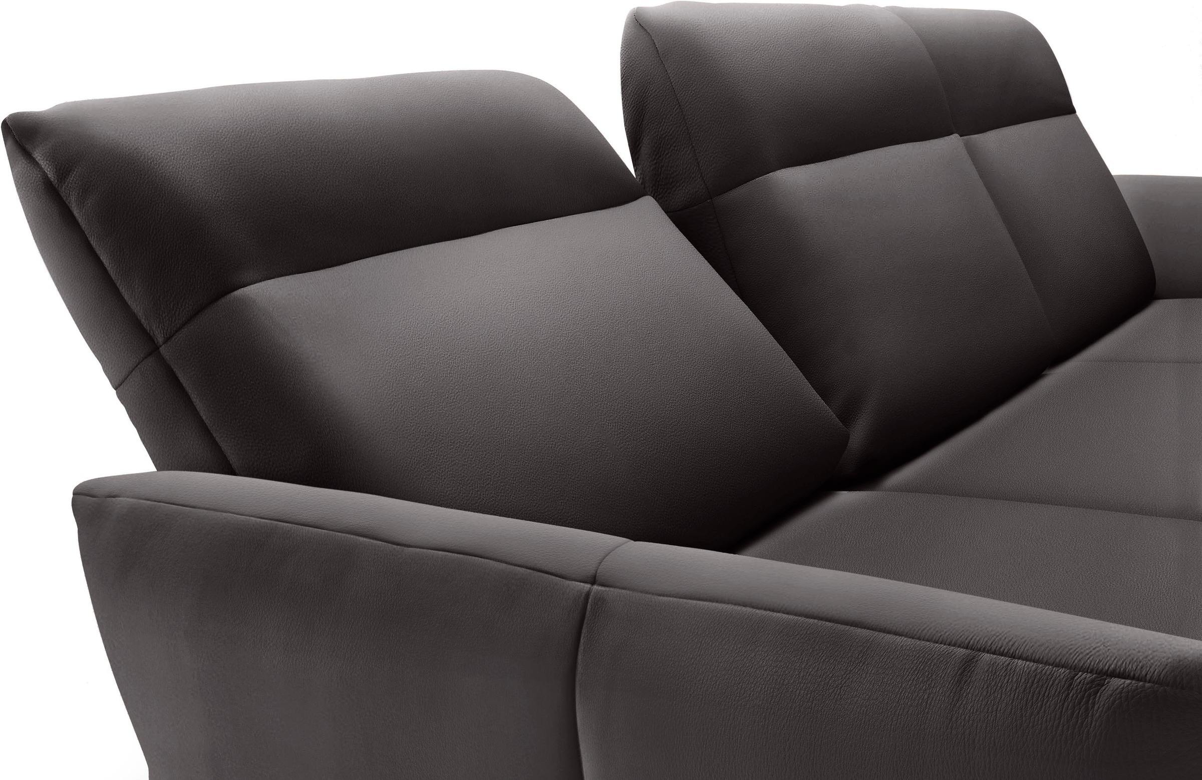 Creation BY ROLF BENZ Ecksofa »CR.460«, Sockel in Eiche, Winkelfüße in Umbragrau, Breite 338 cm