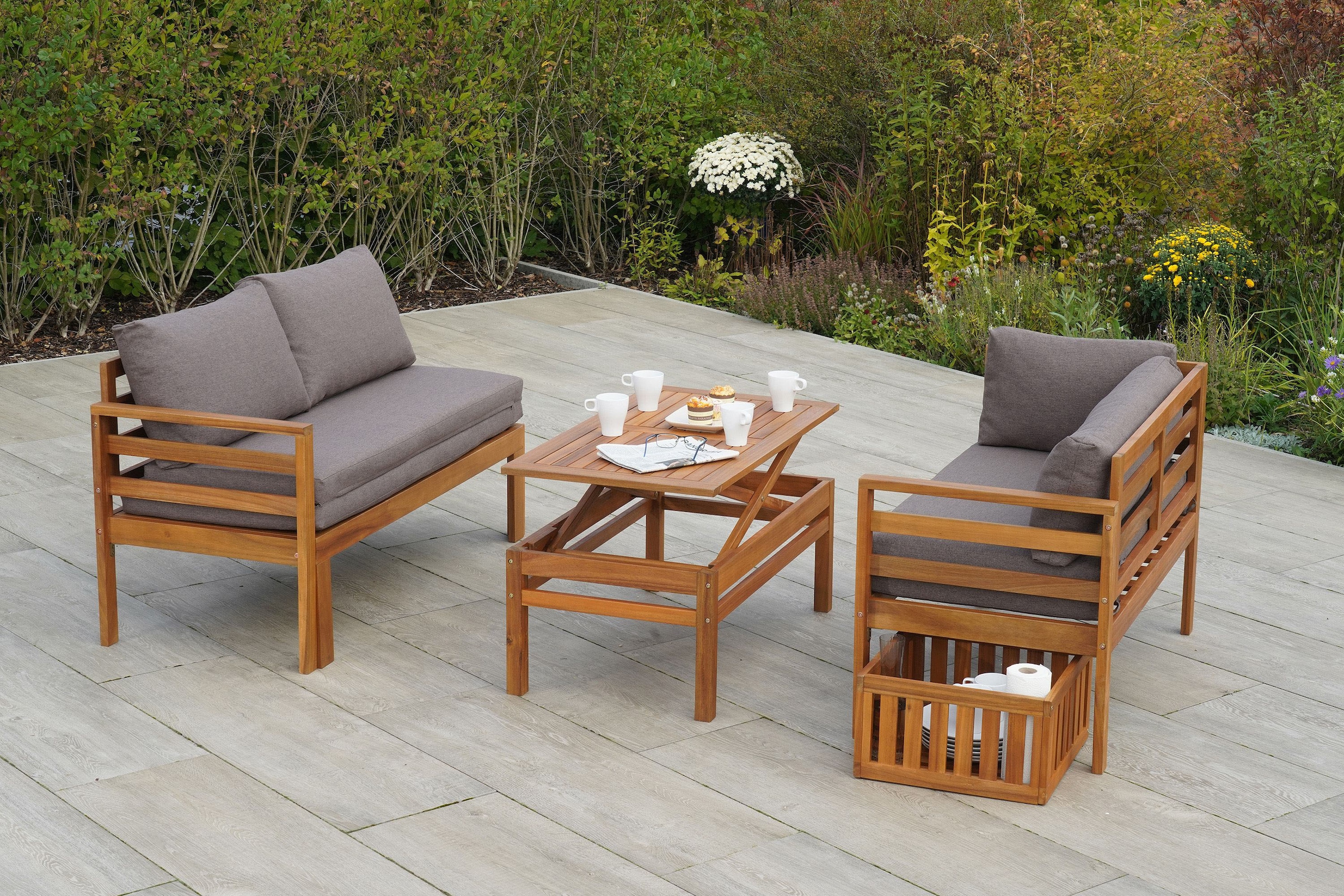 MERXX Gartenlounge-Set »Brasilia« 9 Stk. tlg. inkl. Auflagen