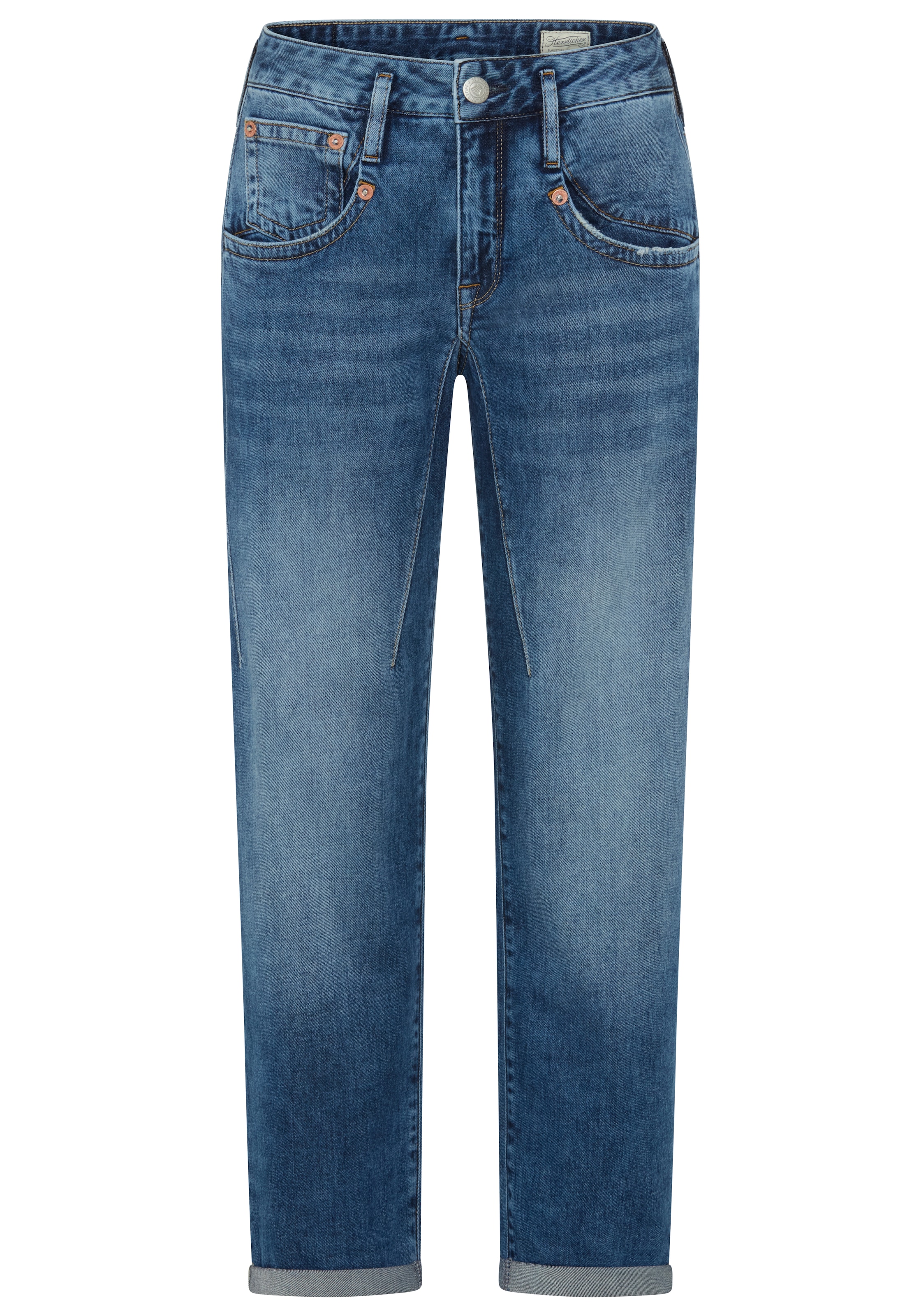 Herrlicher Boyfriend-Jeans »Shyra Tap Zip Denim Stretch« in 7/8-Länge mit Umschlagsaum