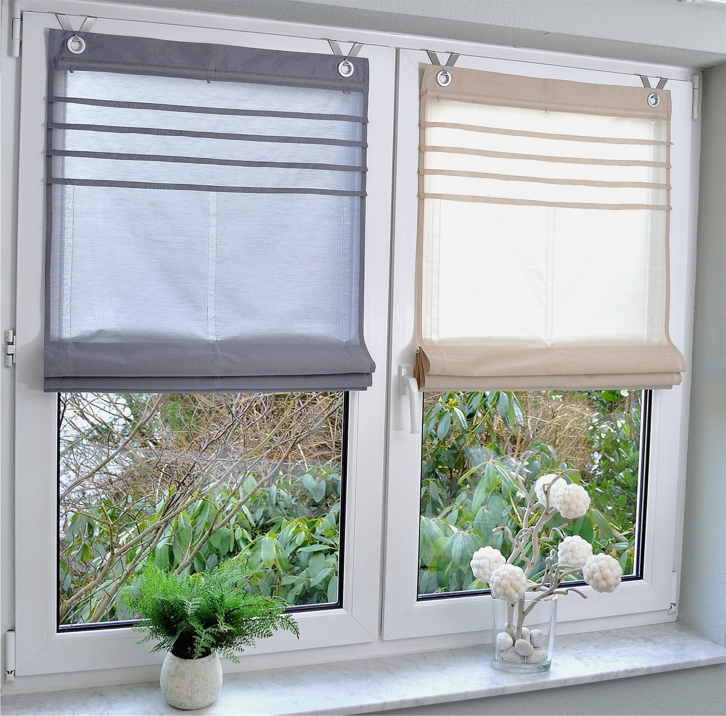 Kutti Raffrollo "Kessy Biese" mit Hakenaufhängung ohne Bohren halbtranspare günstig online kaufen