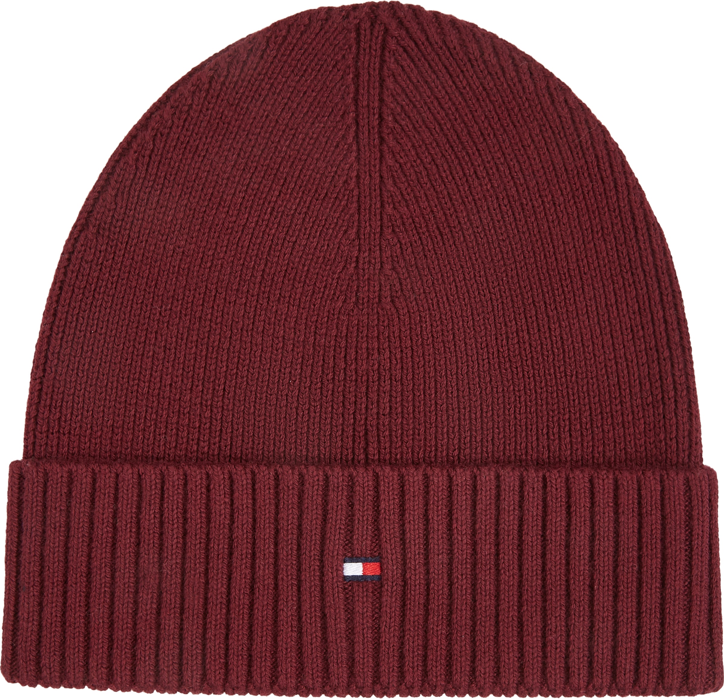 Tommy Hilfiger Strickmütze »TH FLAG PIMA COTTON BEANIE«, mit Logostickerei