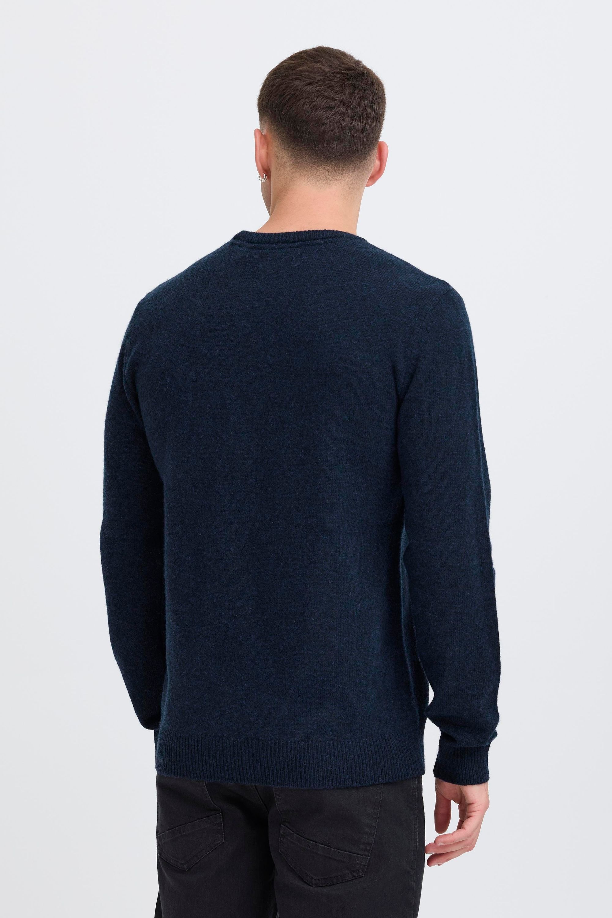 Strickpullover BLEND "BHBranko", Herren, Gr. XXL, salute melange, Feinstrick, 60% Wolle, 40% Nylon, meliert, Basic, normal normal, Rundhals, Pullover Strickpullover, Stilvoller Basic Strickpullover 6