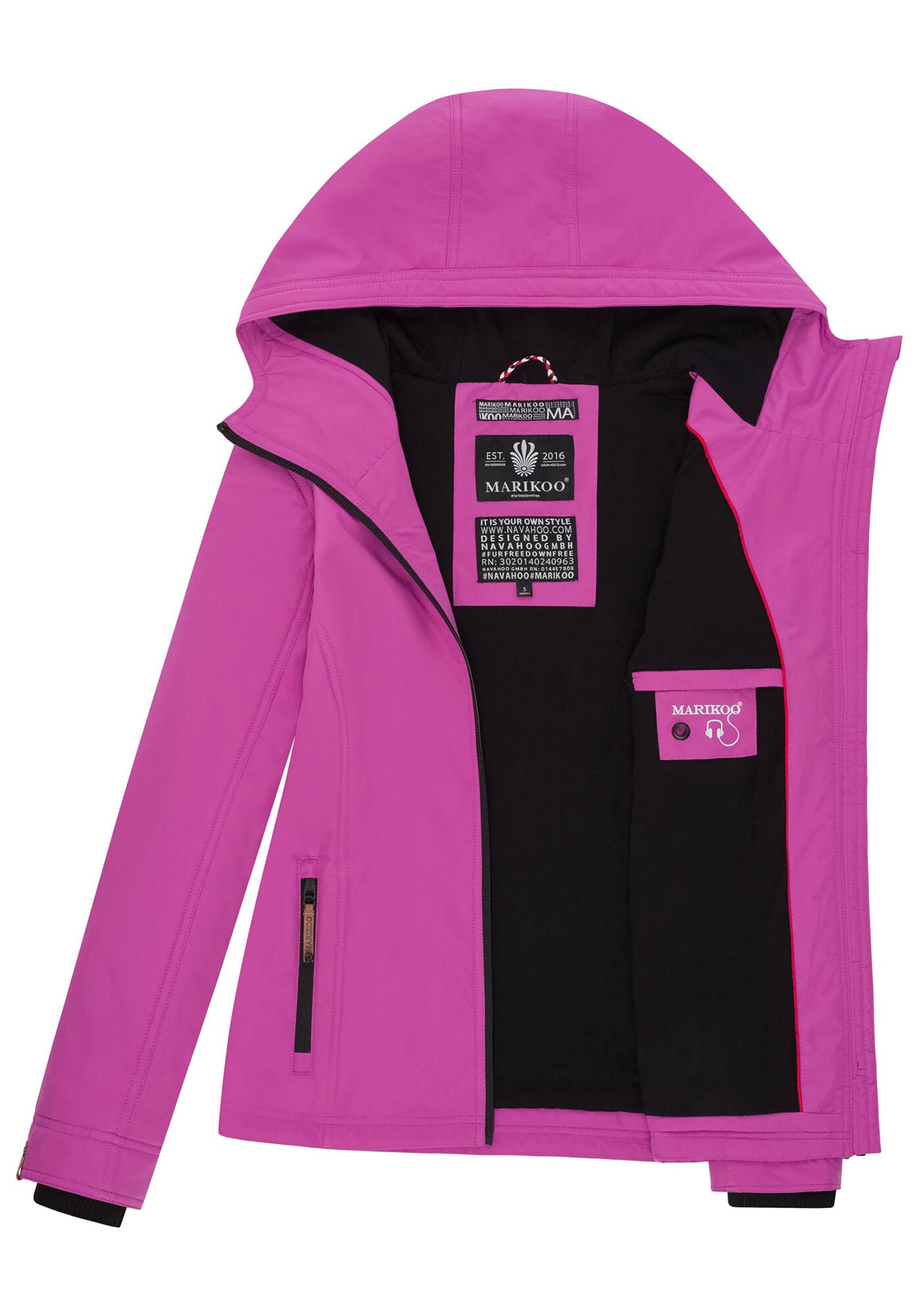 Marikoo Outdoorjacke »Brombeere«, sportliche Übergangsjacke mit Kapuze