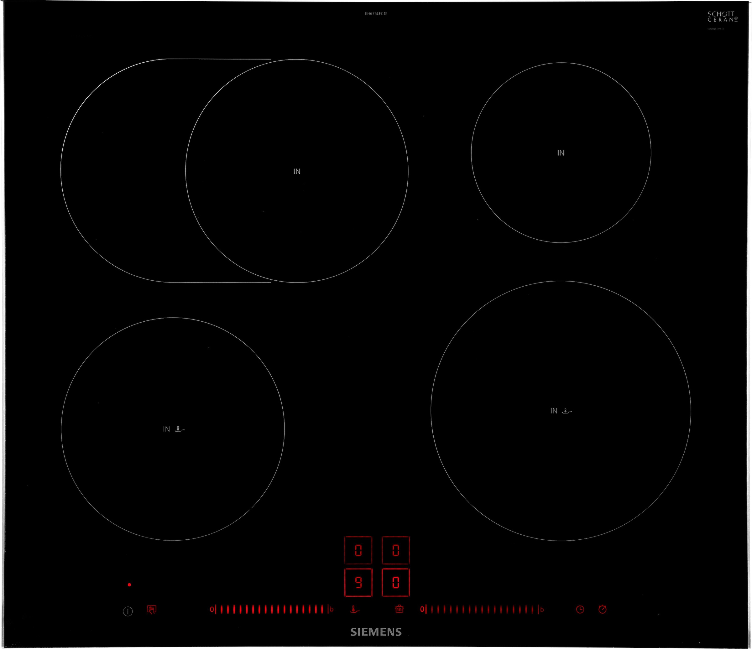 SIEMENS Induktions-Kochfeld von SCHOTT CERAN "EH675LFC1E", EH675LFC1E