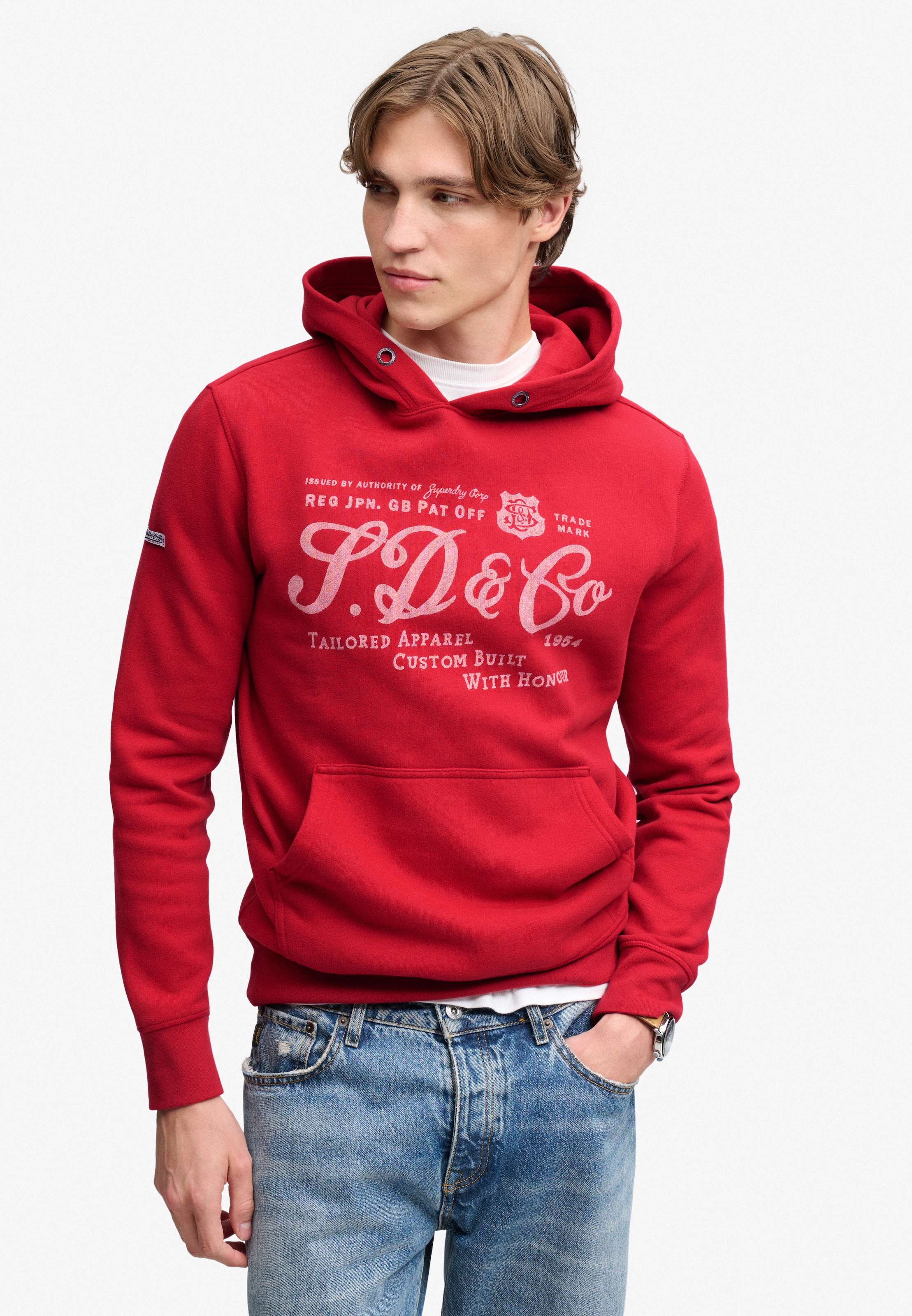 Superdry Kapuzensweatshirt "VINTAGE SCRIPT HOOD", Baumwollmischung, relaxed fit