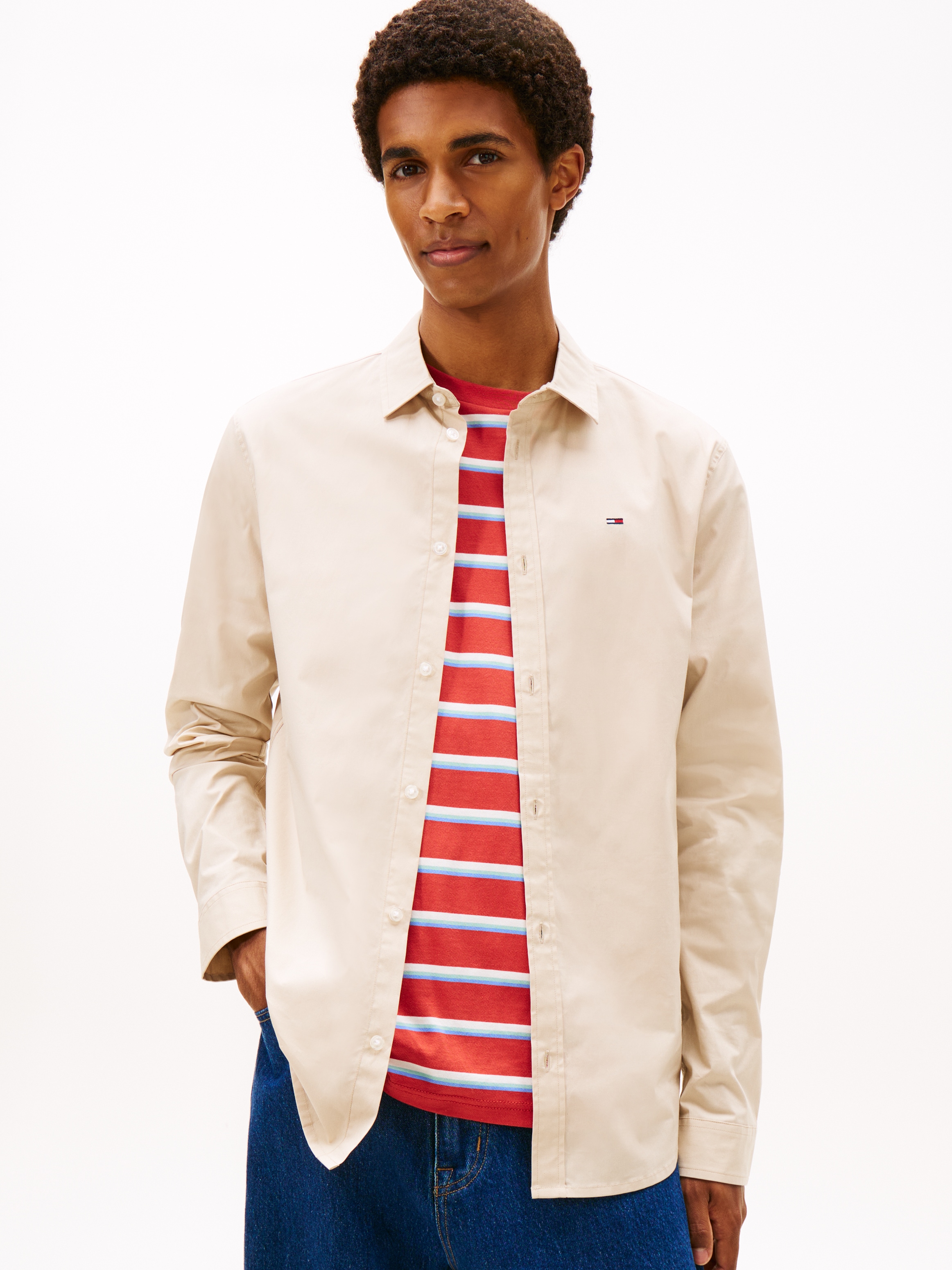 Tommy Jeans Langarmhemd »Sabim Stretch Shirt« Stretch Hemd, Premium, Slim Fit, mit Elasthan