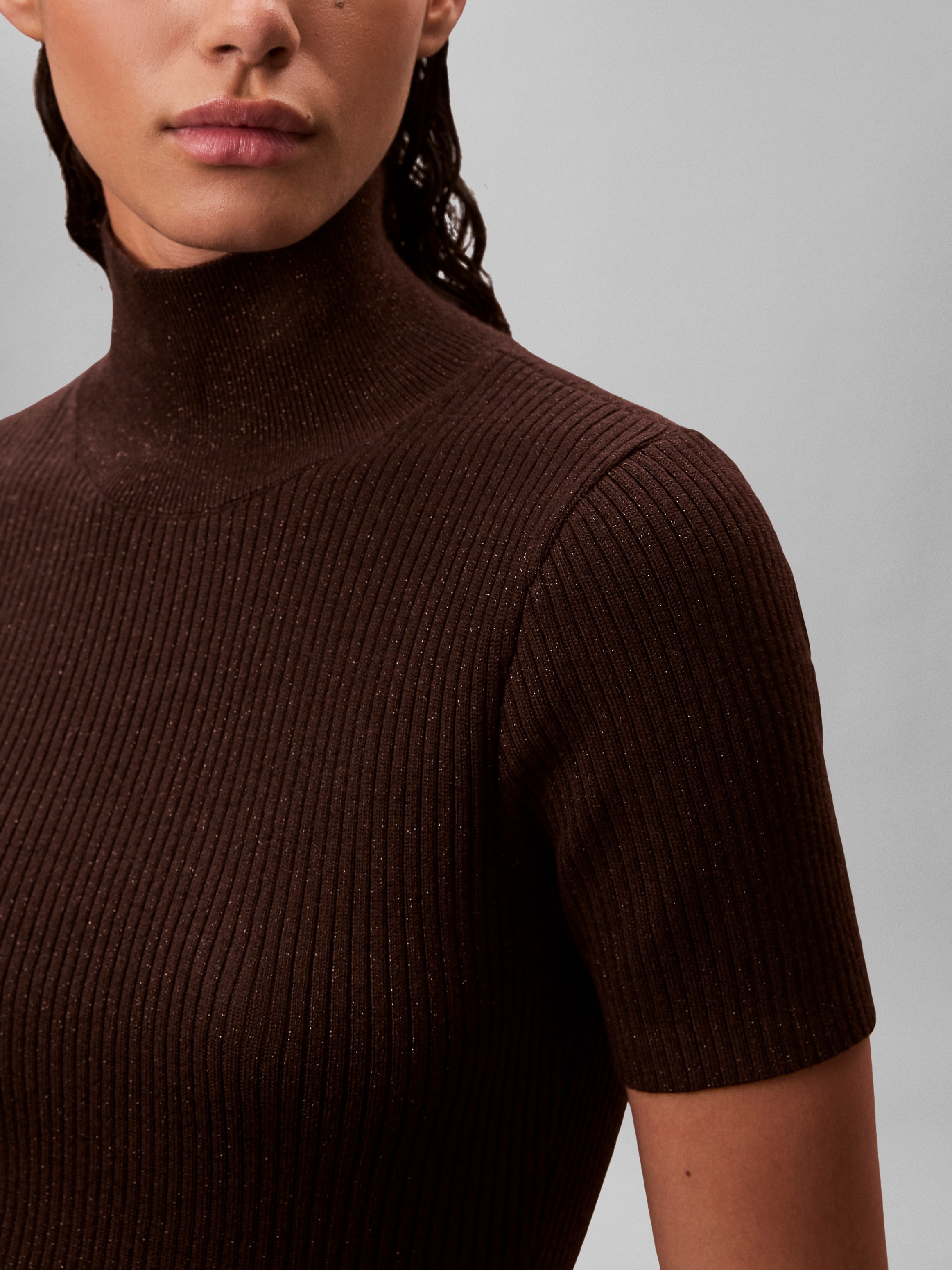 Calvin Klein Jeans Minikleid Ohne Tasche Figurbetonte Passform mit Stehkrag günstig online kaufen