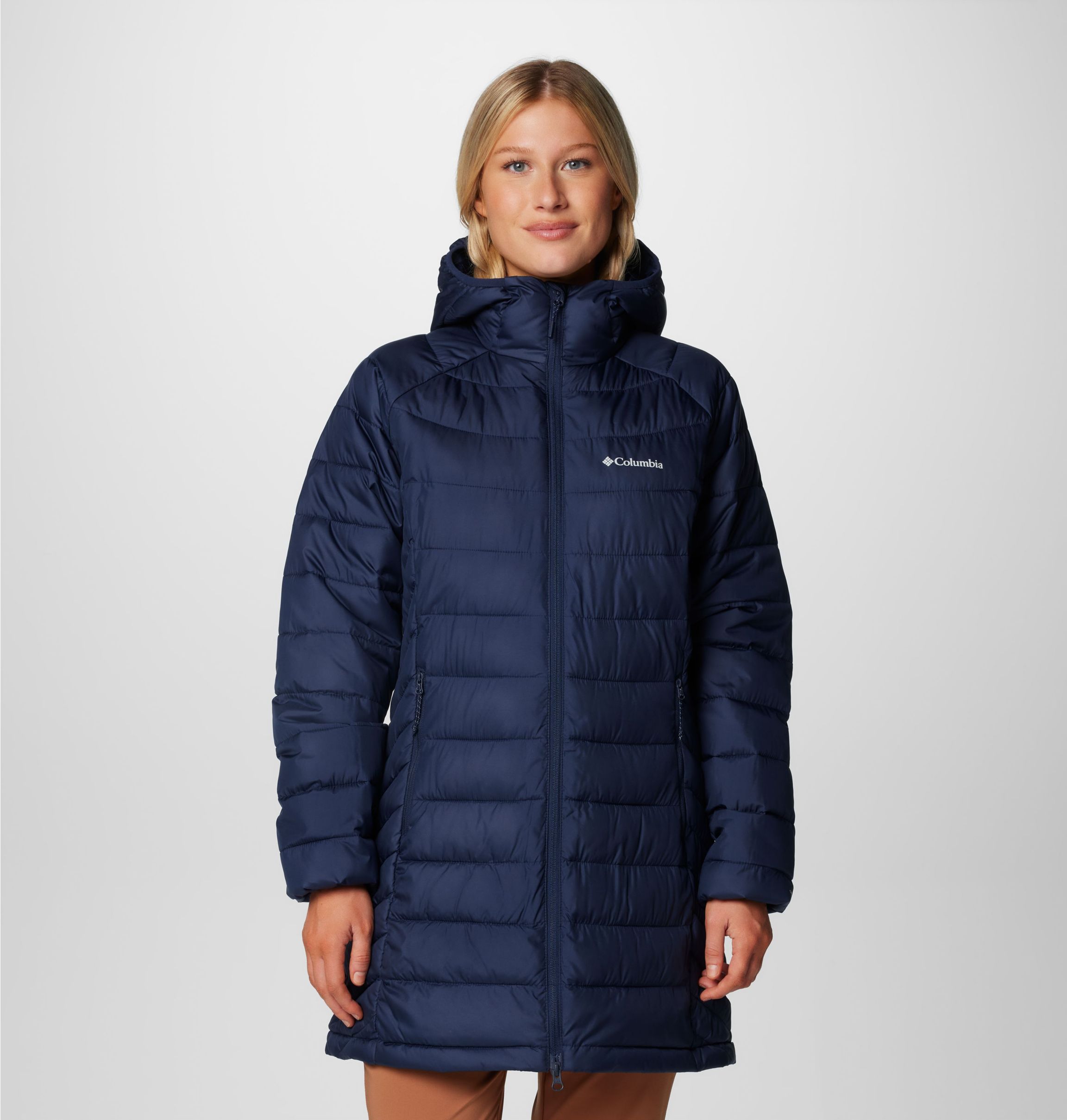 Columbia Steppmantel "Powder Lite II Mid Jacket" mit 2-Wege-Reißverschluss, wärmeisolierende Wattierung, aus Polyester