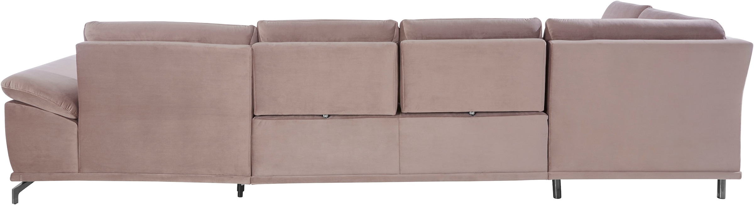 Places of Style Wohnlandschaft »Costello U-Form, mit Sitztiefenverstellung, Armteilverstellung und«, 3 Nierenkissen, optional Bettfunktion und Bettkasten