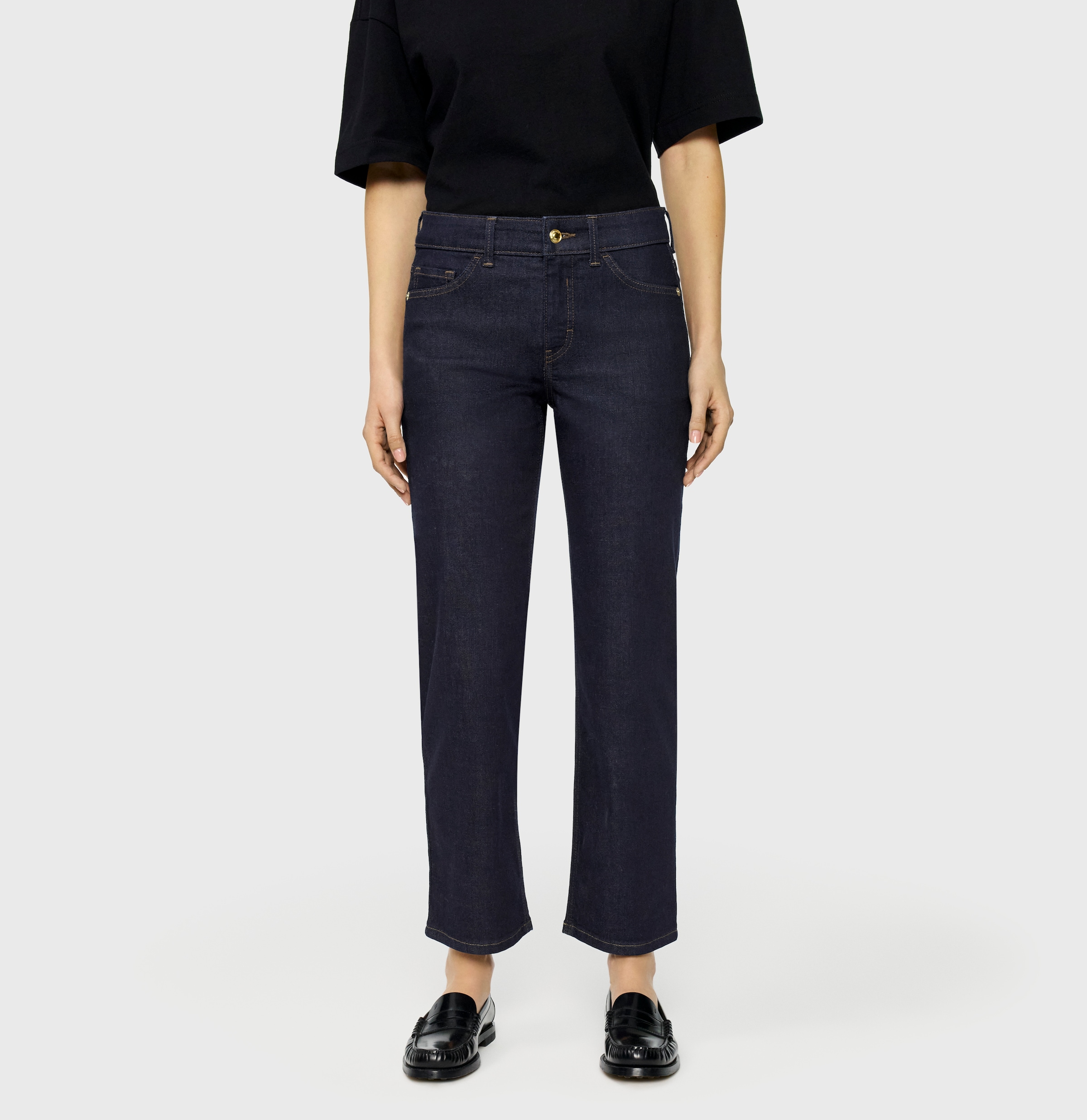 MAC Slim-fit-Jeans "CARRIE straight" Atmungsaktiver Ganzjahres-Denim