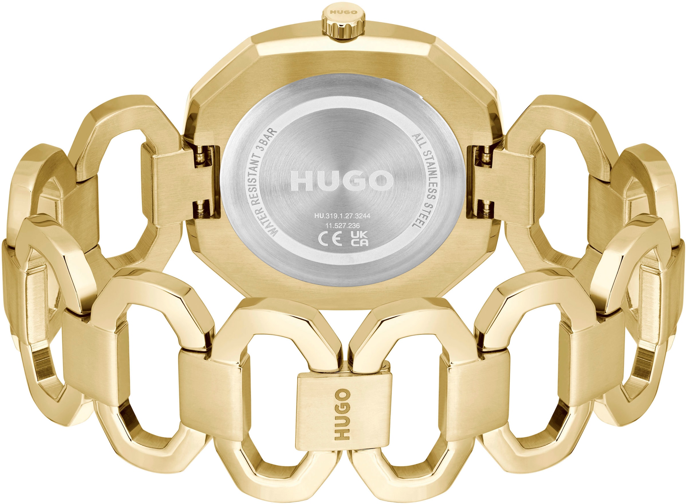HUGO Multifunktionsuhr »#INTENSE, 1540150«, Quarzuhr, Armbanduhr, Damenuhr, Datum, 12/24-Stunden-Anzeige